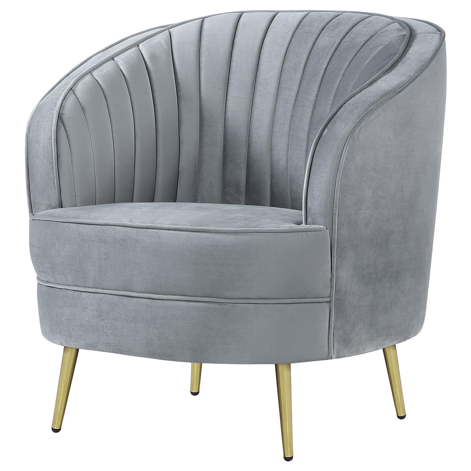 Sophia Channel Tufted Back Velvet Living Room Set