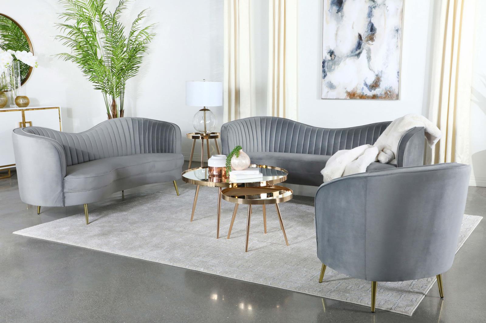 Sophia Vertical Channel Tufted Velvet Chair