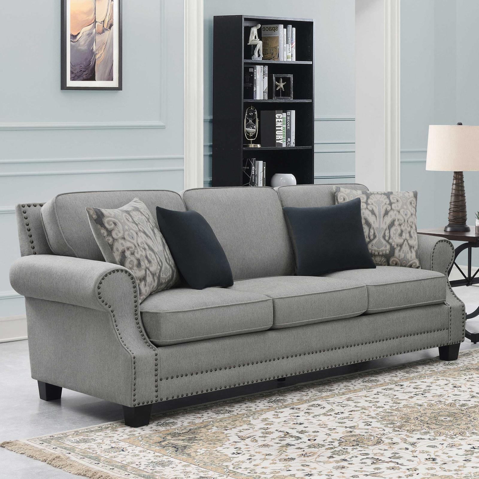 Sheldon Woven Fabric Living Room Set with Rolled Arms