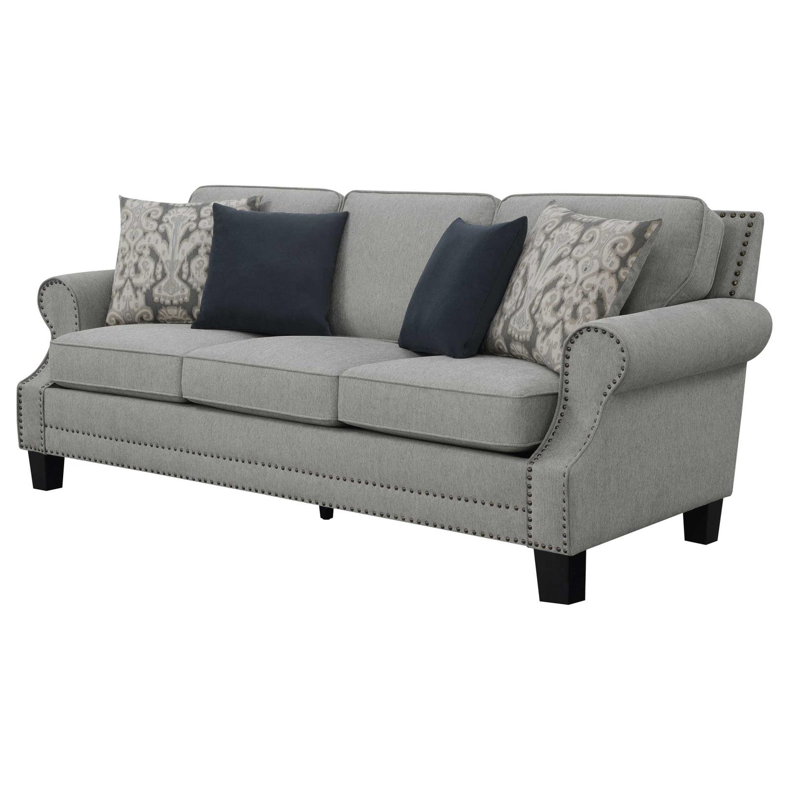 Sheldon Woven Fabric Living Room Set with Rolled Arms