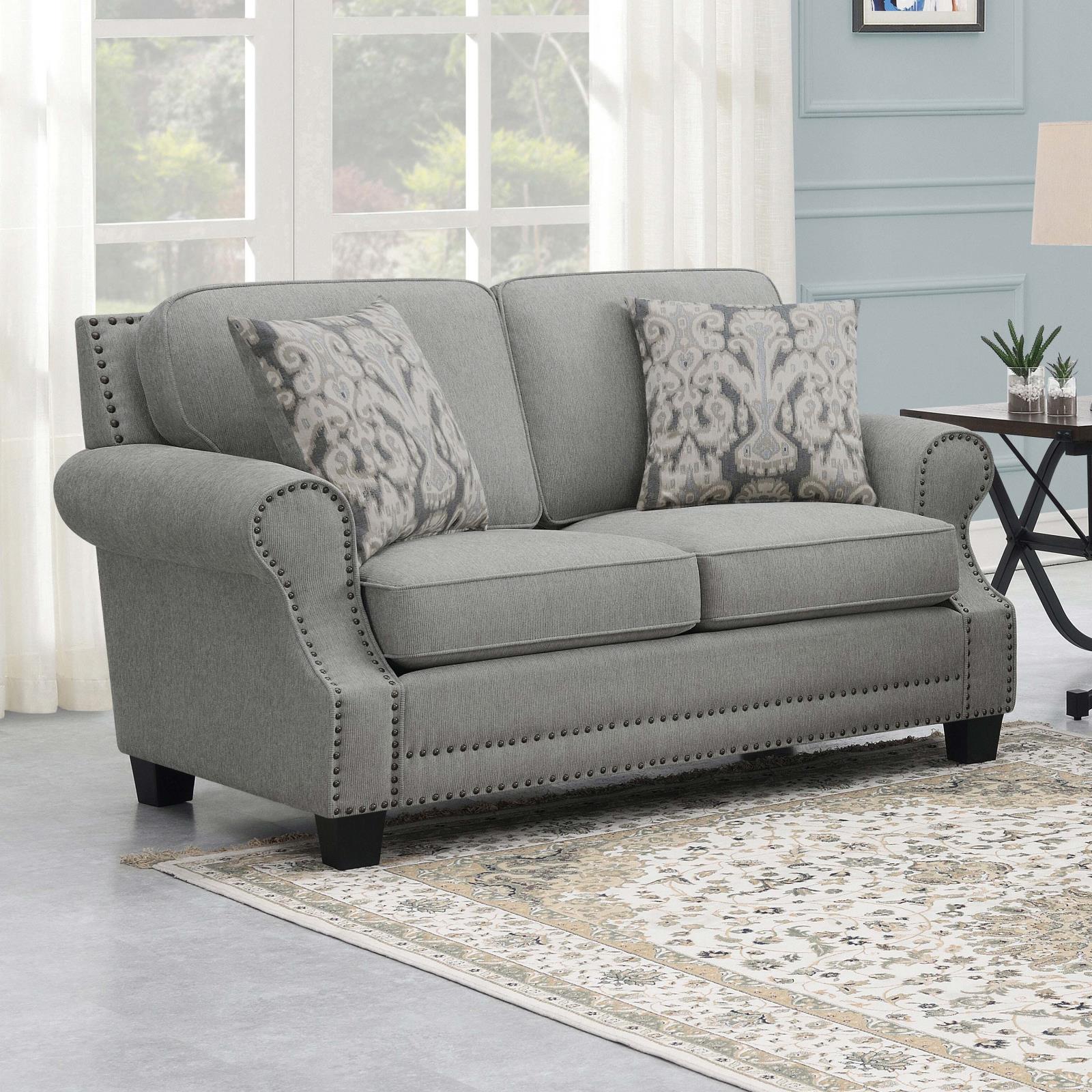 Sheldon Woven Fabric Living Room Set with Rolled Arms