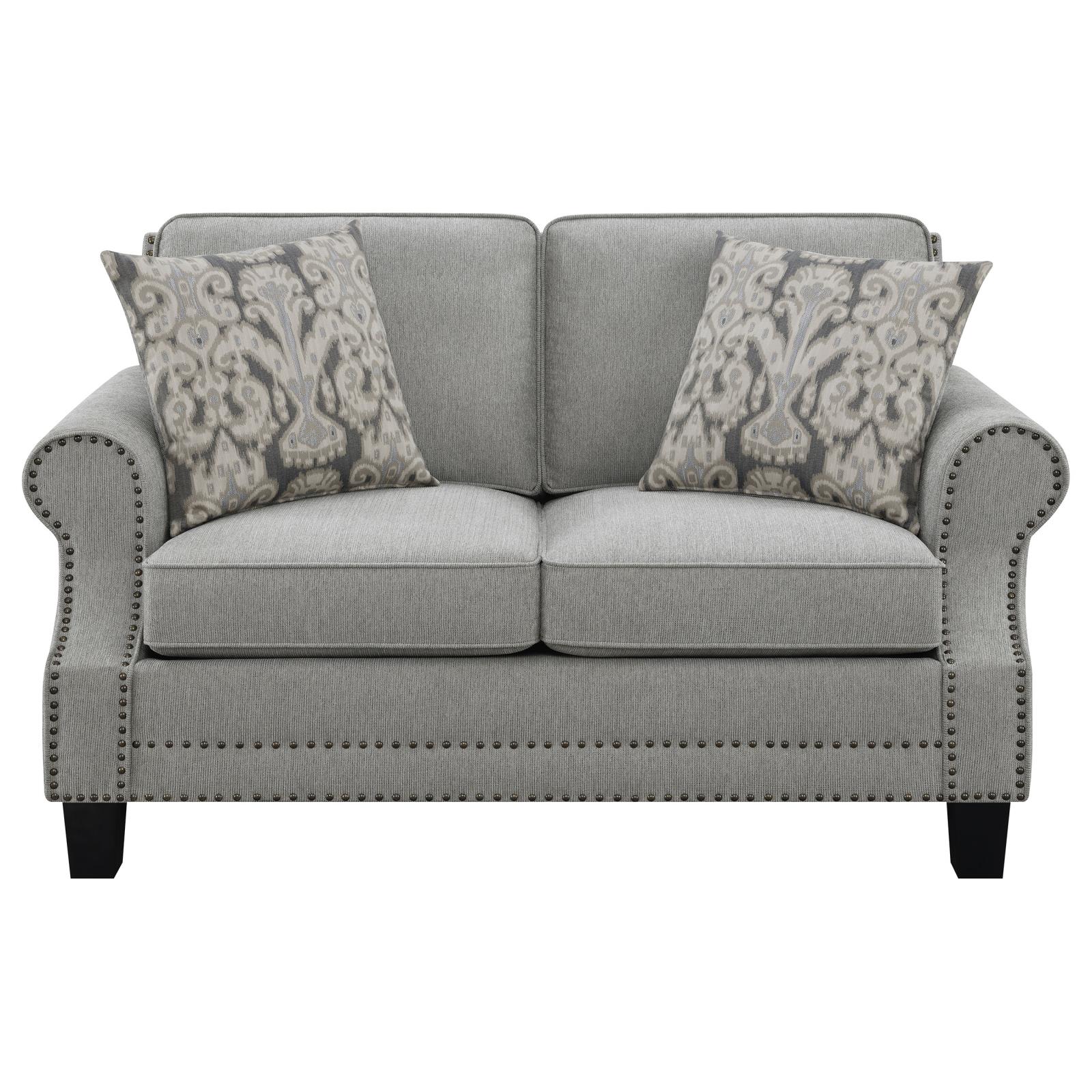 Sheldon Woven Fabric Living Room Set with Rolled Arms