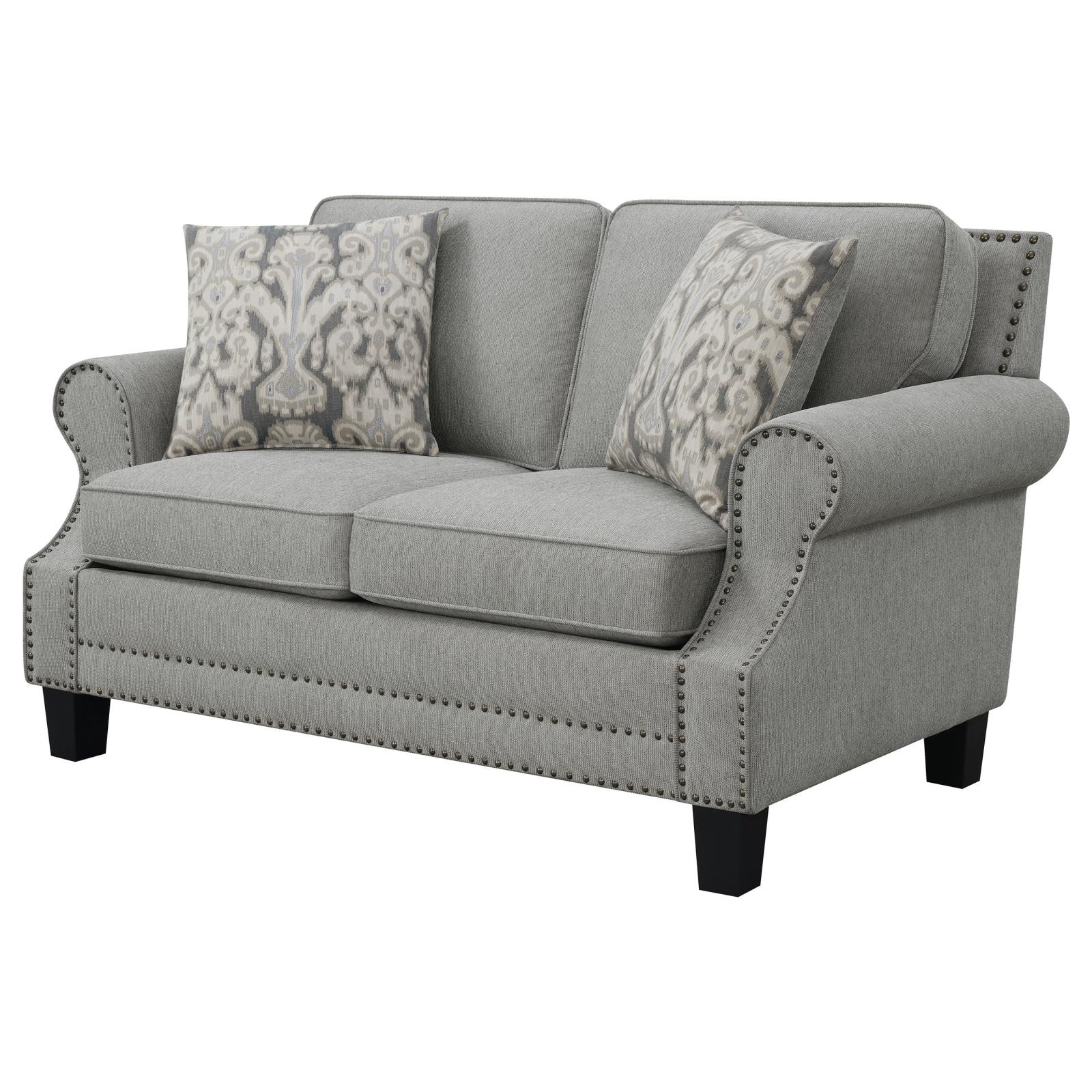 Sheldon Woven Fabric Living Room Set with Rolled Arms