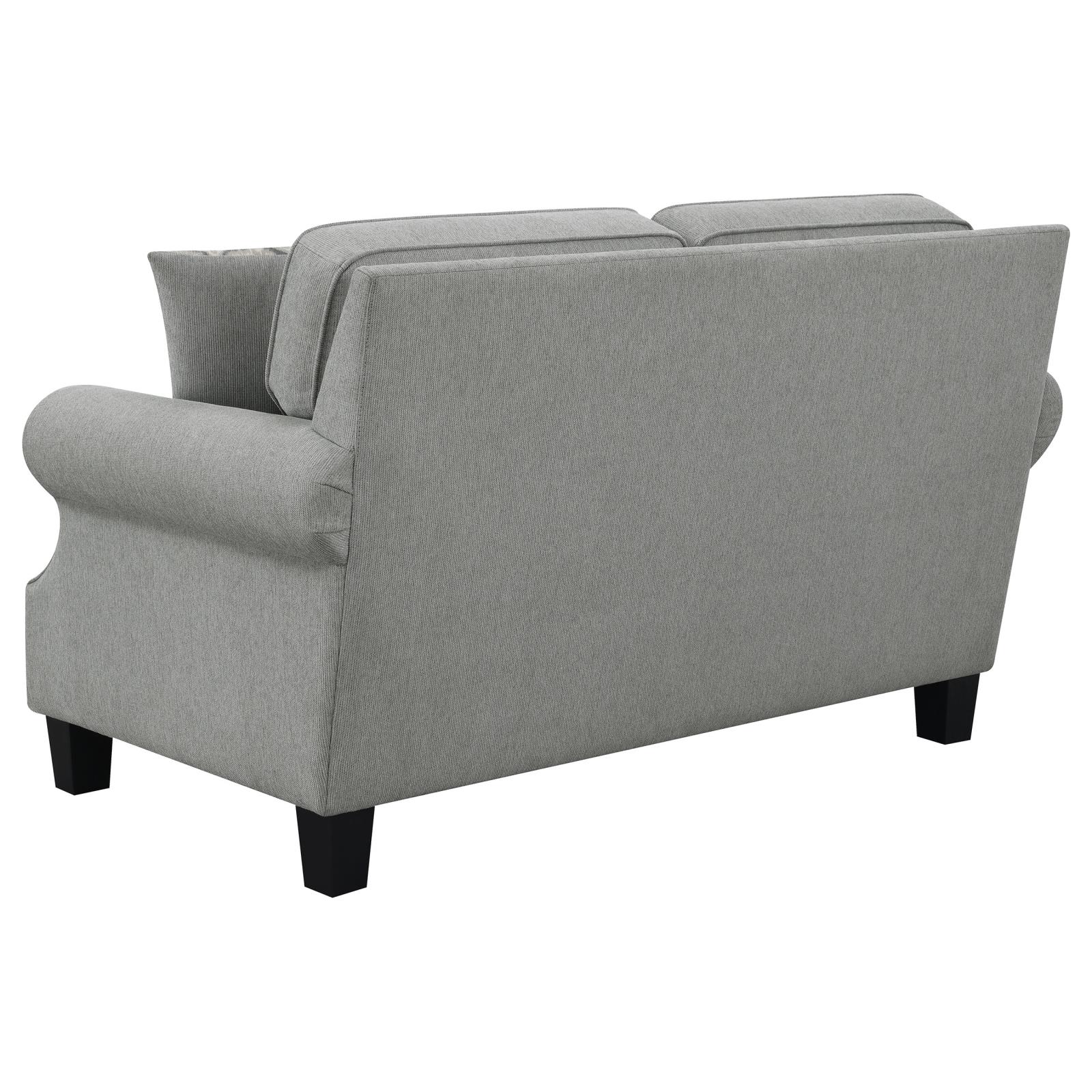 Sheldon Woven Fabric Living Room Set with Rolled Arms
