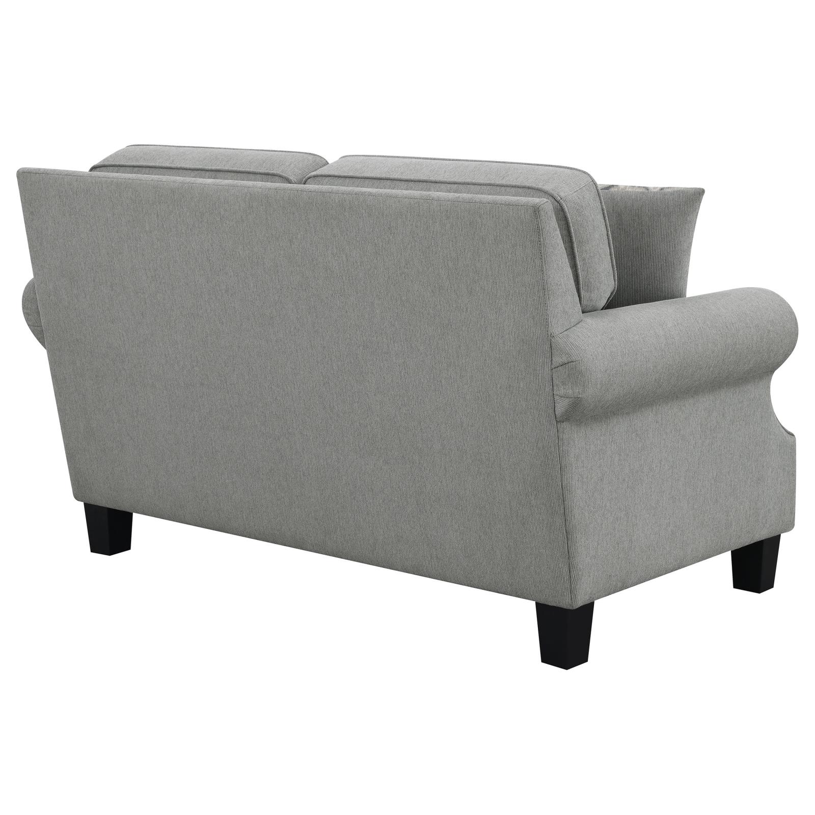 Sheldon Woven Fabric Living Room Set with Rolled Arms