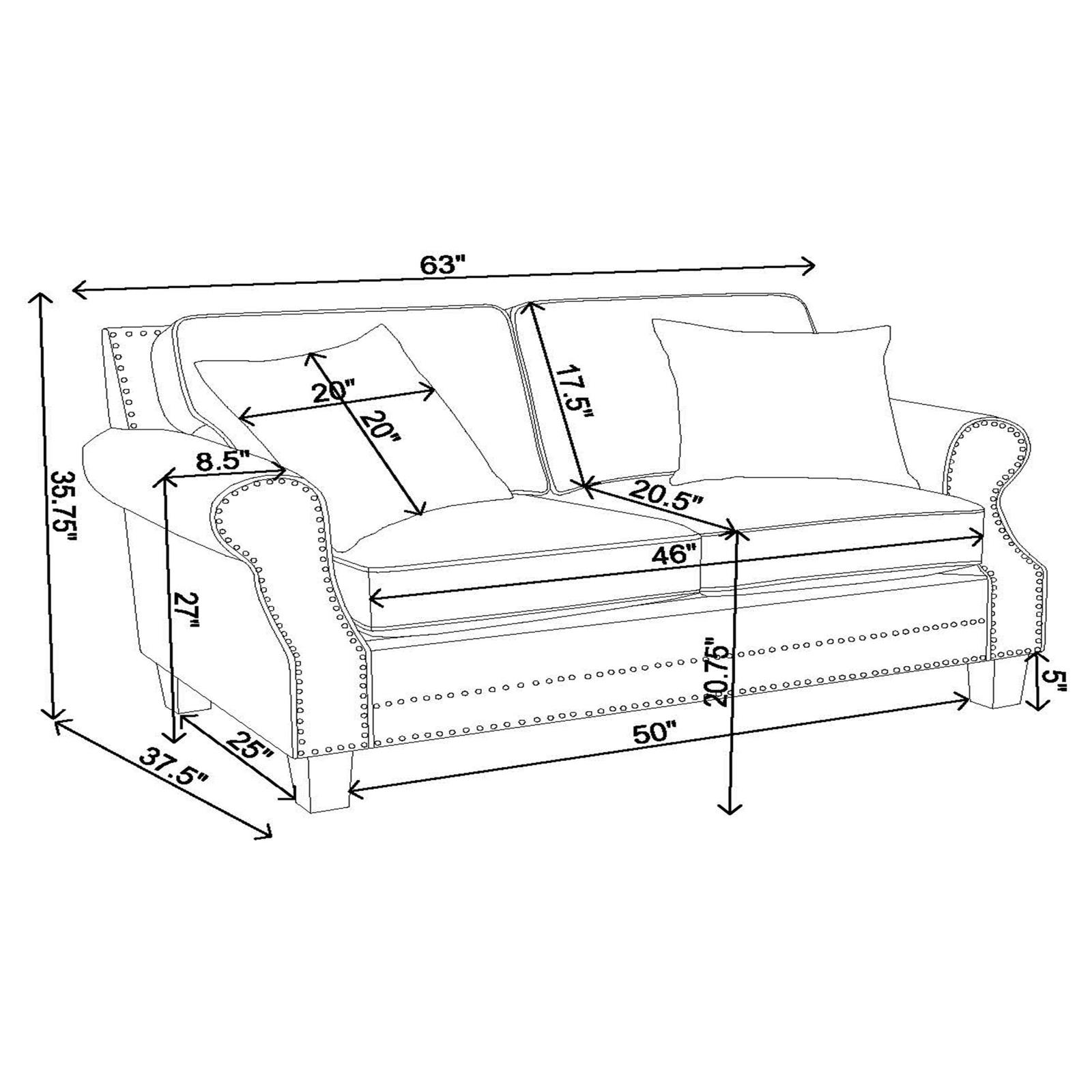 Sheldon Woven Fabric Living Room Set with Rolled Arms