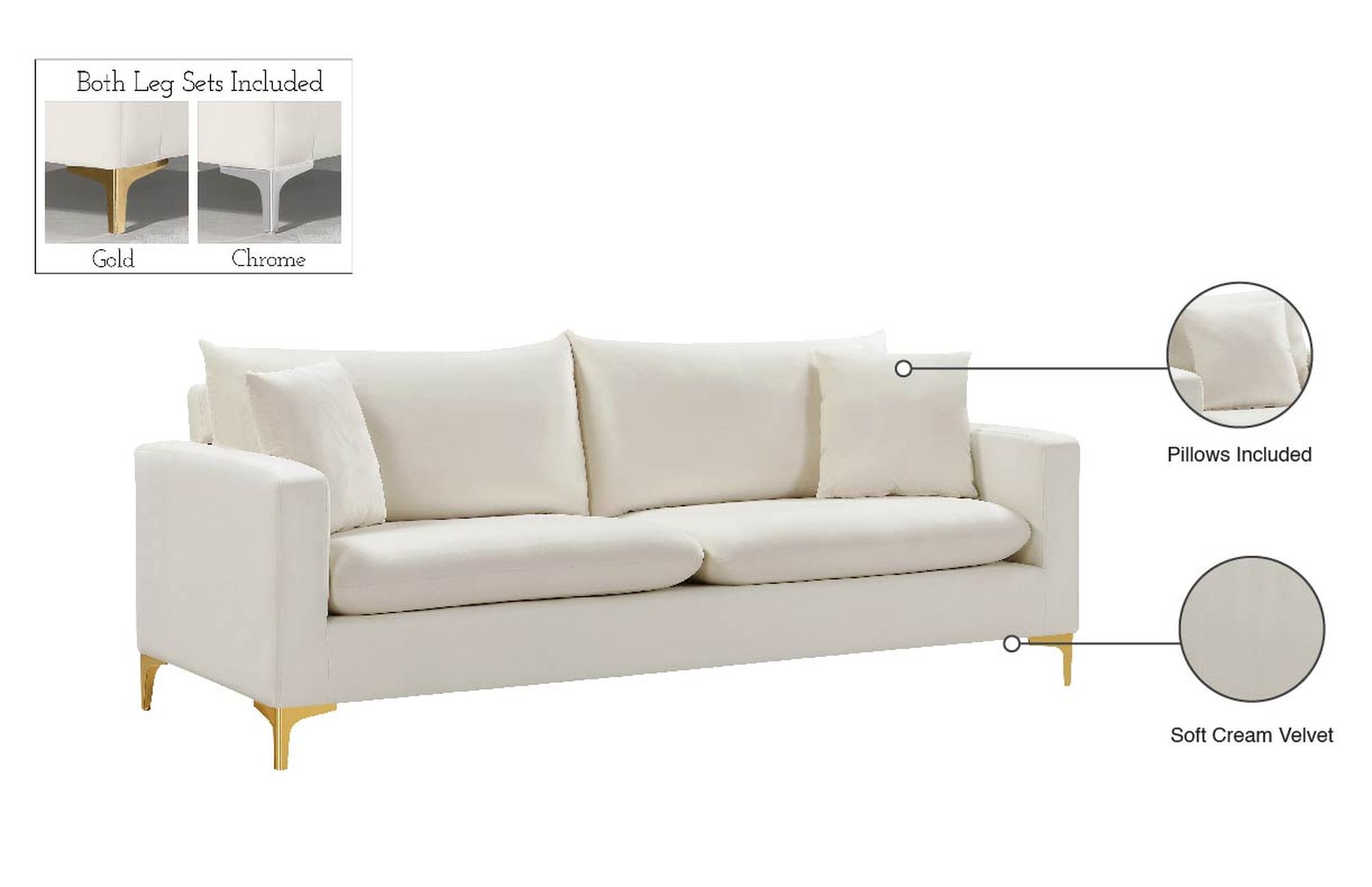 Naomi Velvet Sofa