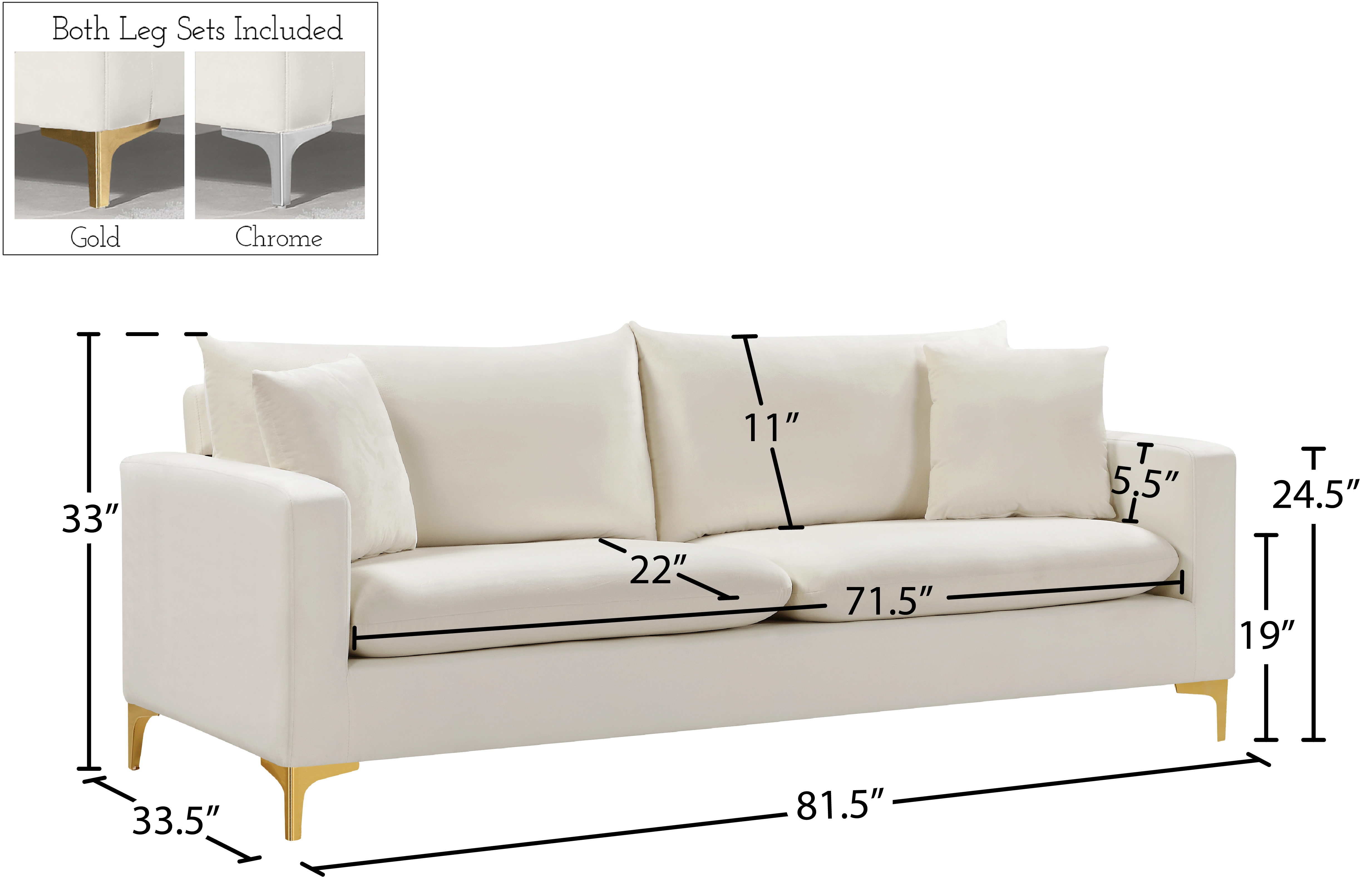 Naomi Velvet Sofa