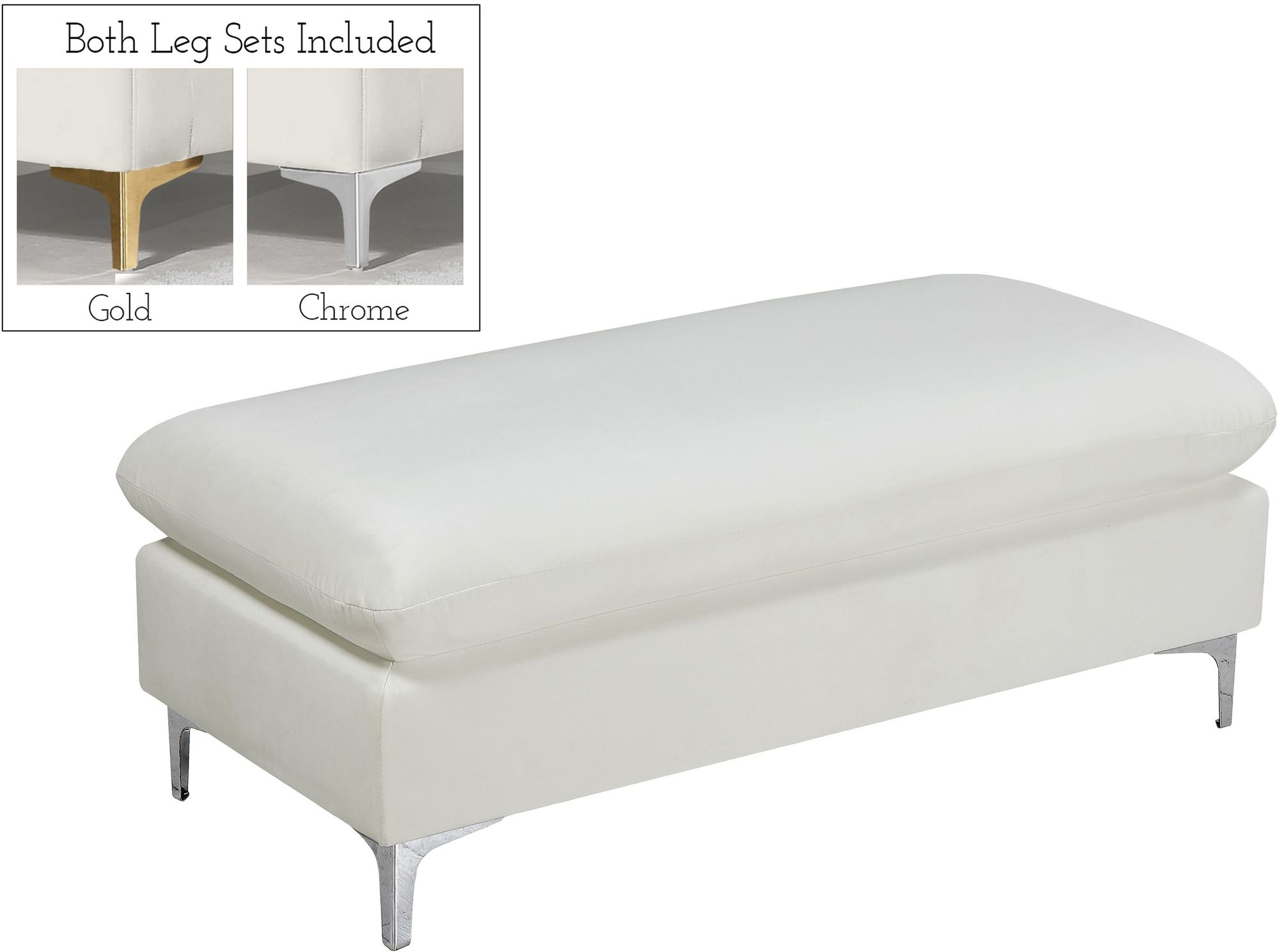 Naomi Velvet Ottoman/Bench