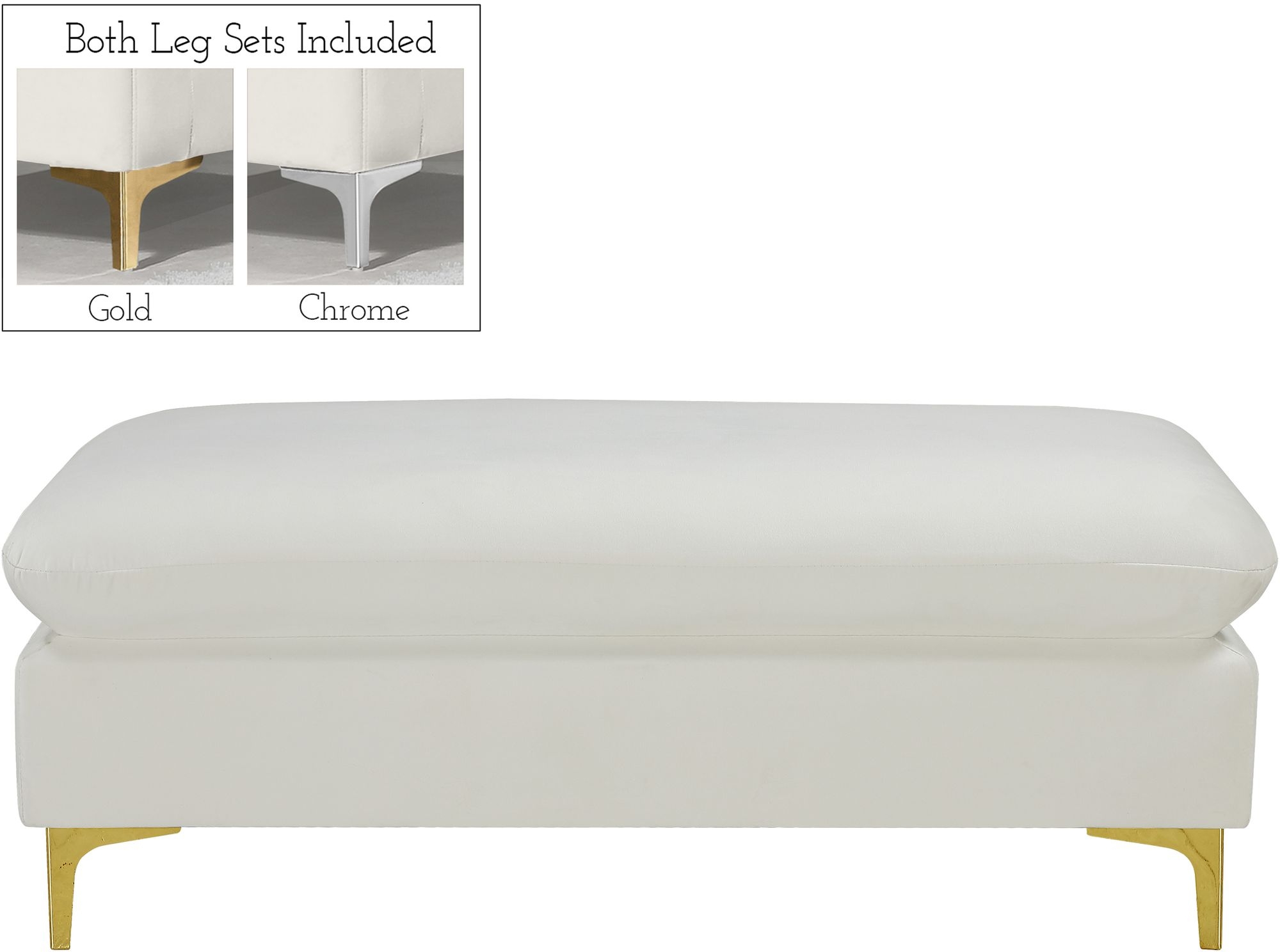 Naomi Velvet Ottoman/Bench