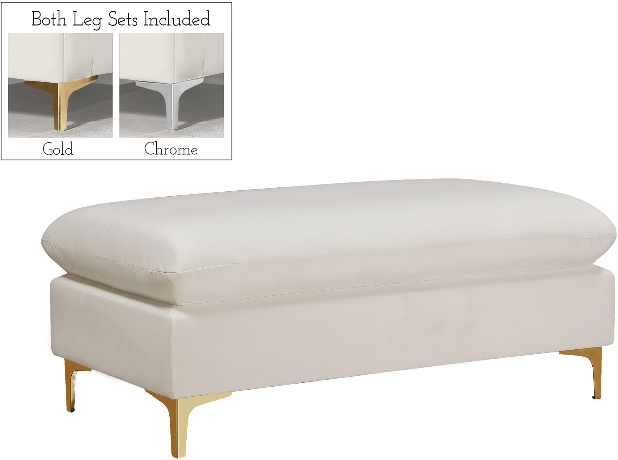 Naomi Velvet Ottoman/Bench