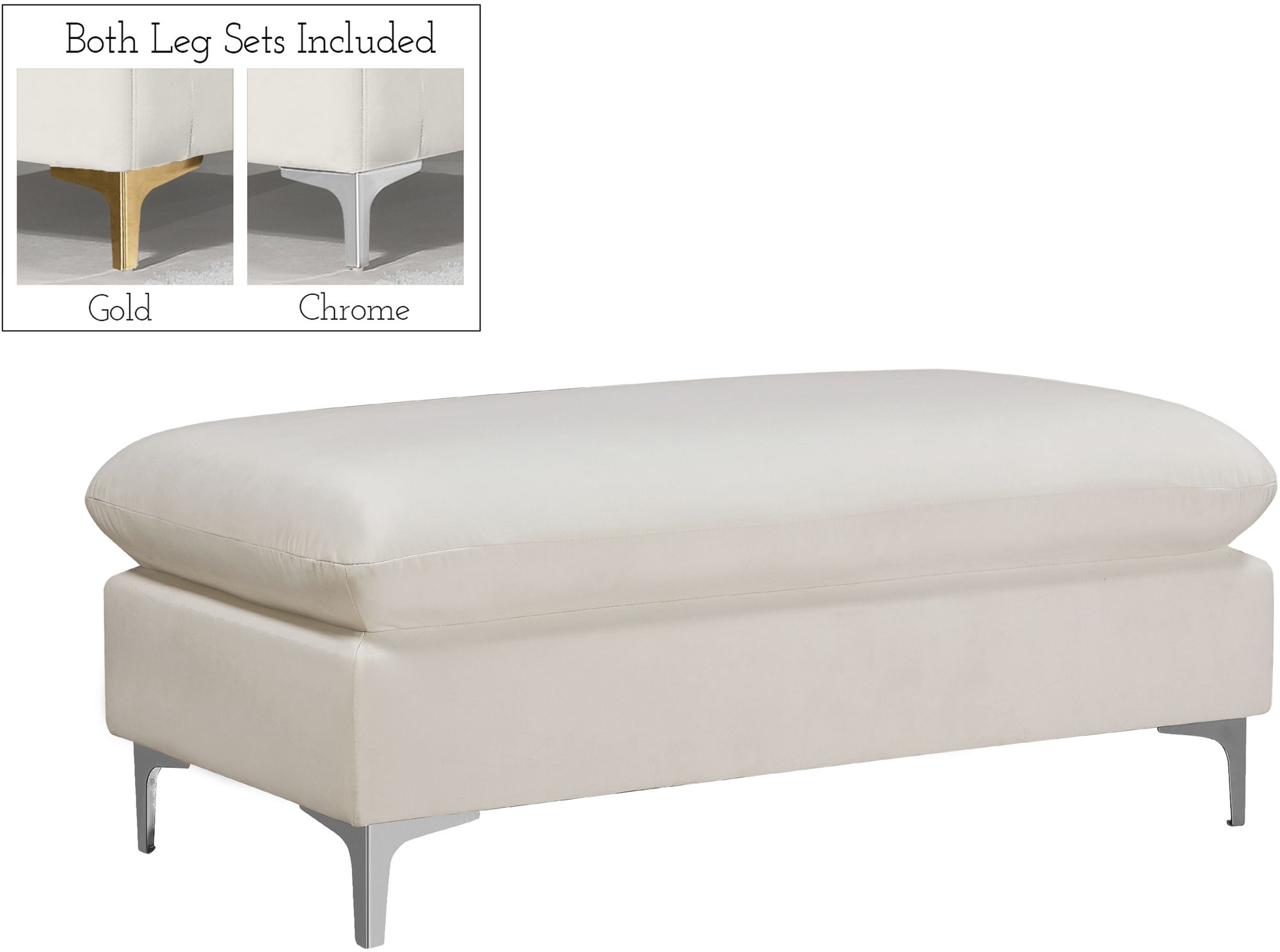 Naomi Velvet Ottoman/Bench