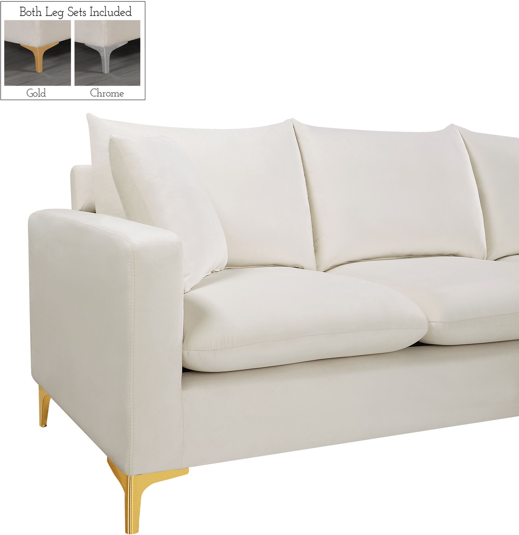 Naomi 110" Velvet Reversible Sectional