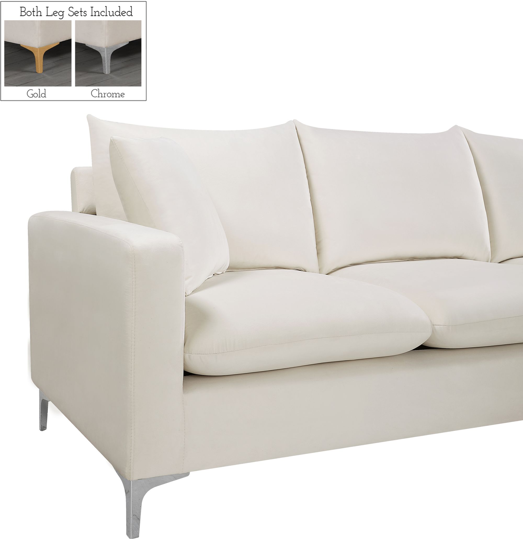 Naomi 110" Velvet Reversible Sectional