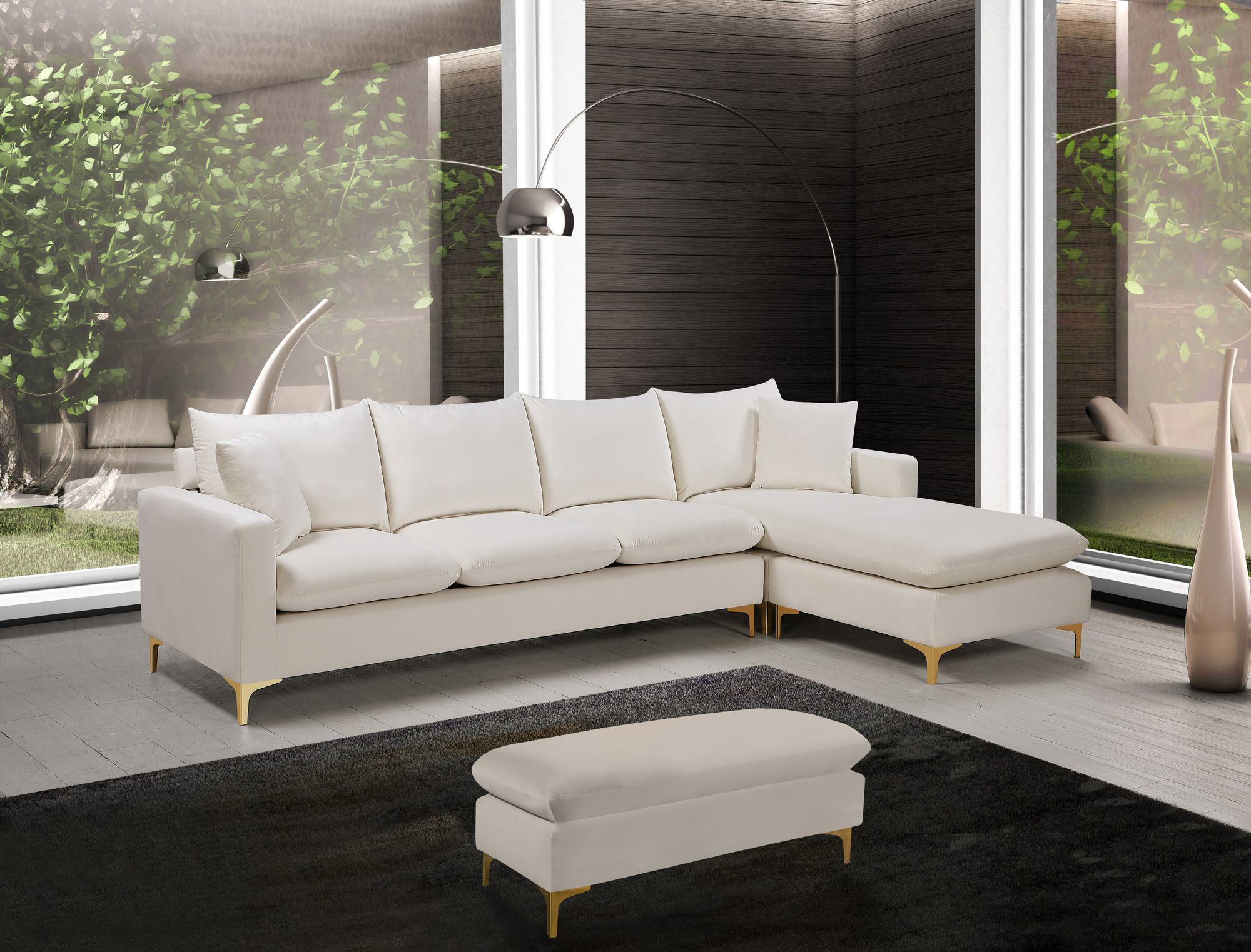 Naomi 110" Velvet Reversible Sectional