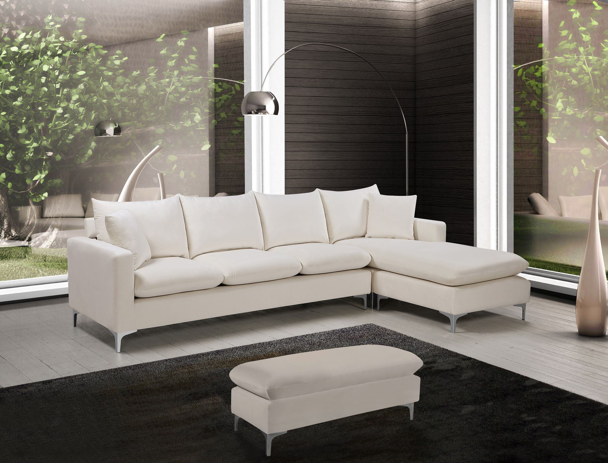 Naomi 110" Velvet Reversible Sectional