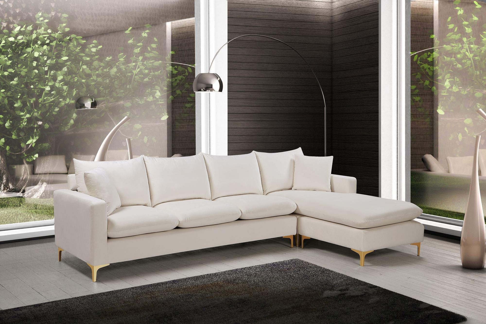 Naomi 110" Velvet Reversible Sectional