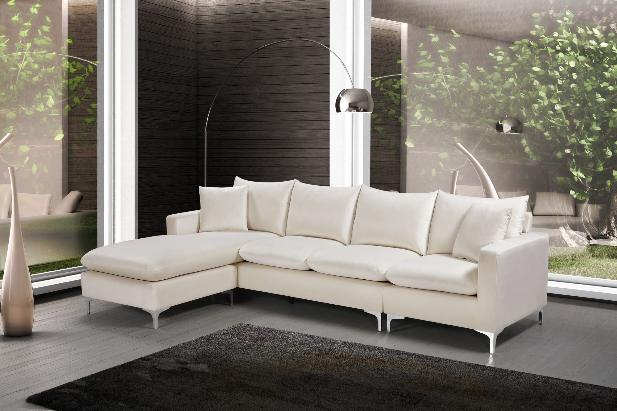 Naomi 110" Velvet Reversible Sectional