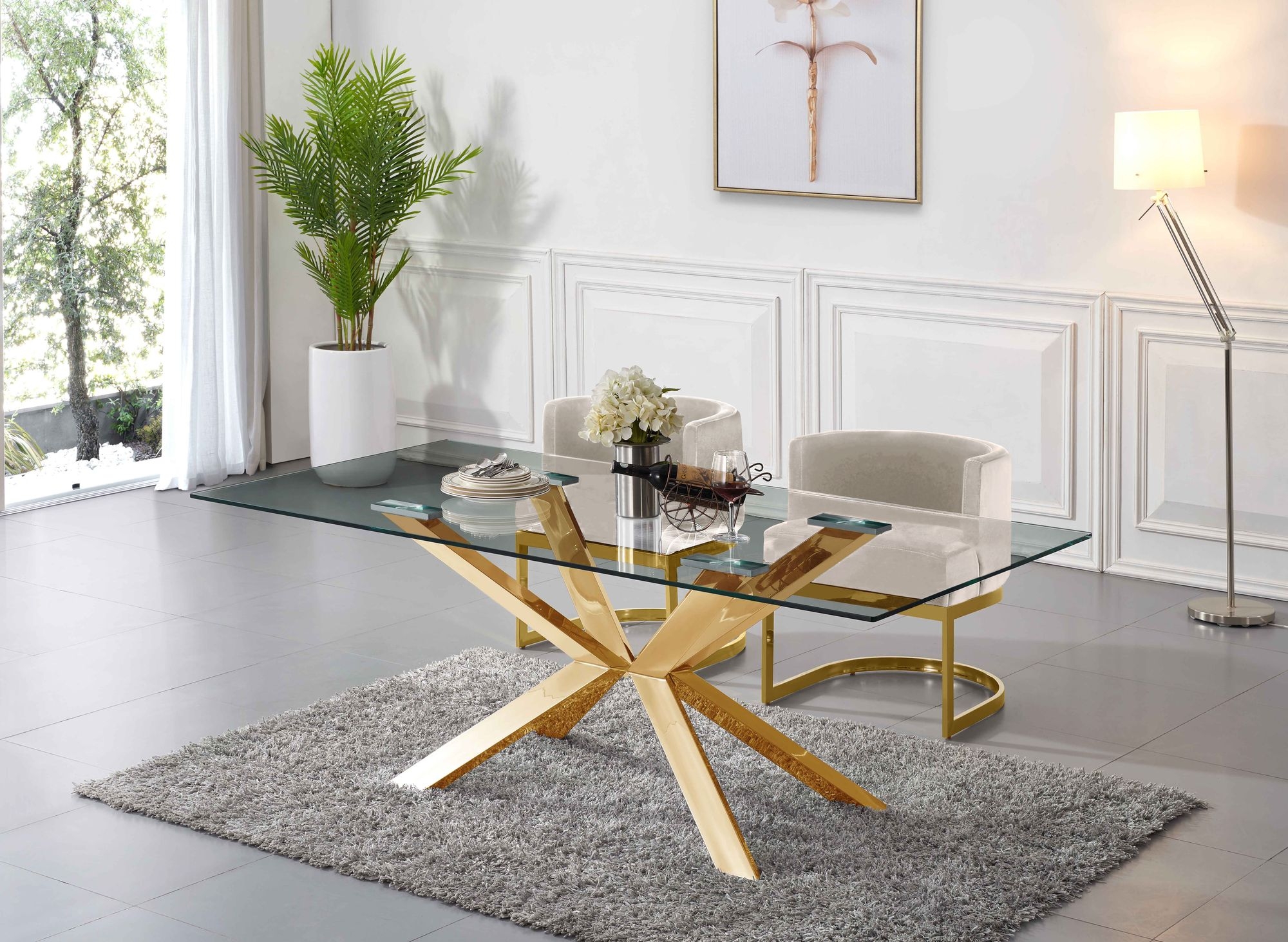 Gianna Velvet Dining Chair with Stainless Steel Base