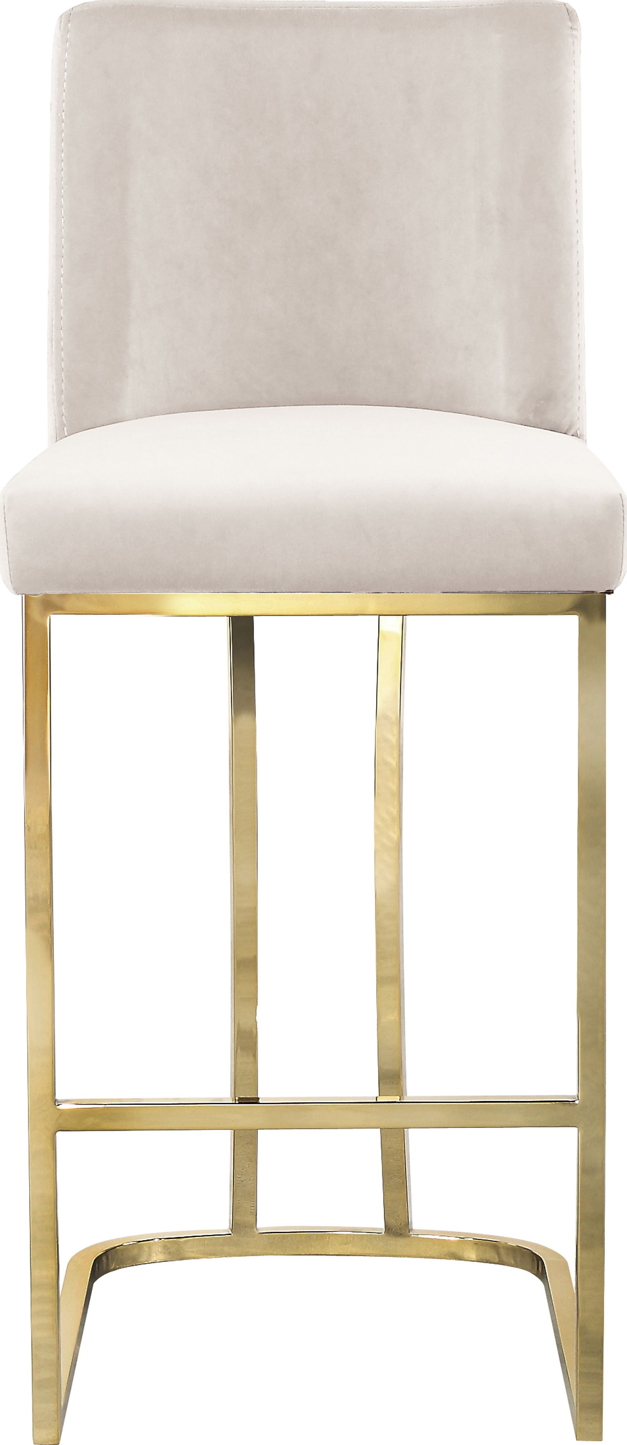 Heidi Velvet Counter Stool with Polished Gold Metal Frame