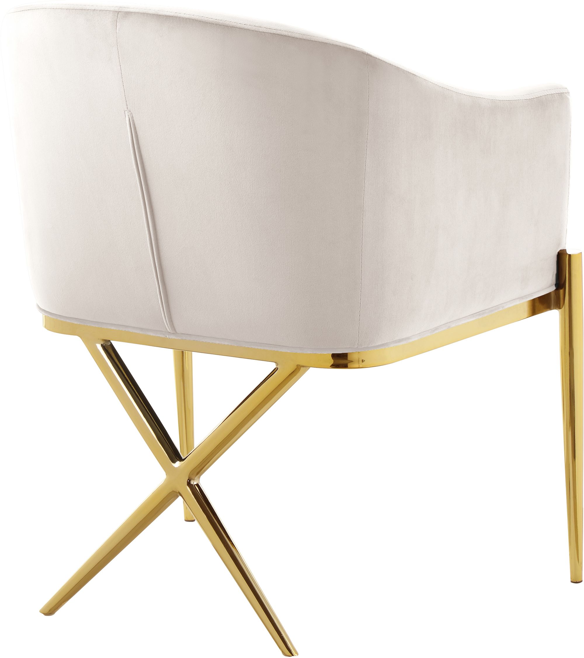 Xavier Velvet Dining Chair with Gold Steel Legs