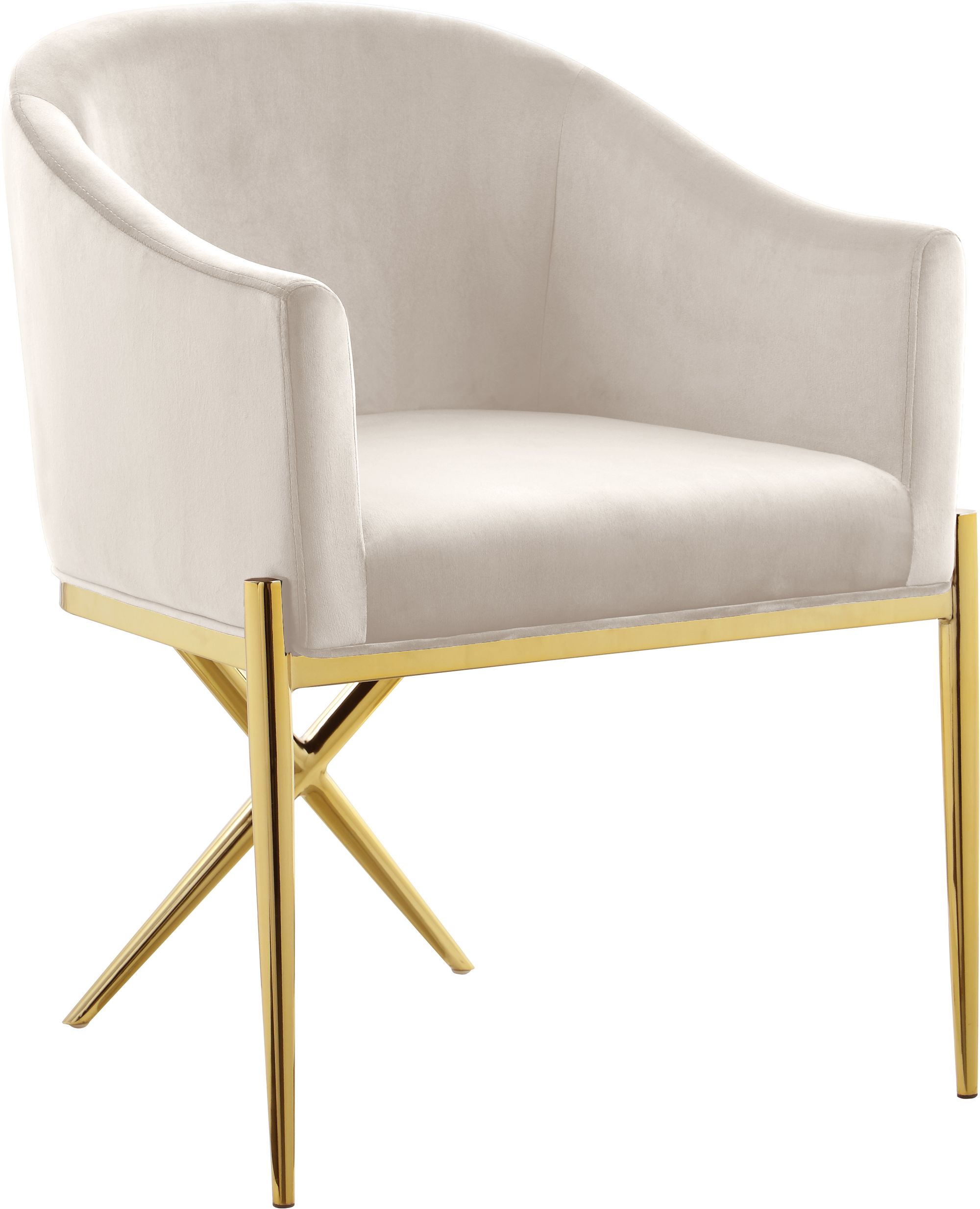 Xavier Velvet Dining Chair with Gold Steel Legs