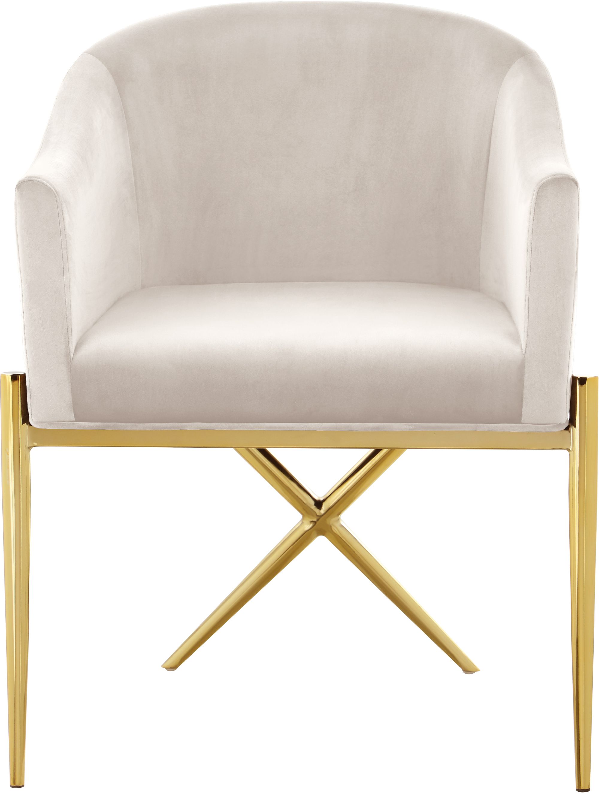 Xavier Velvet Dining Chair with Gold Steel Legs