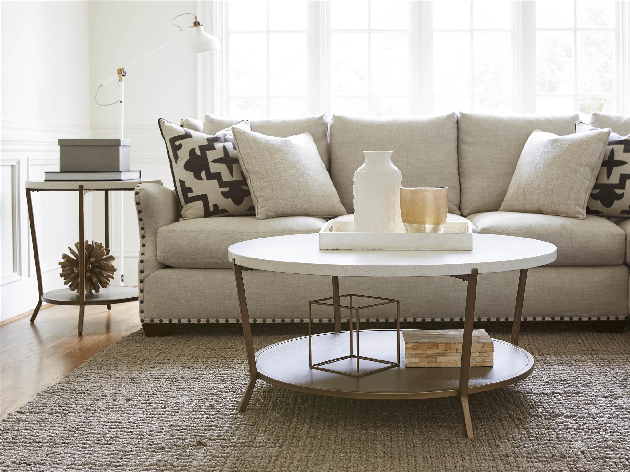 Round Stone/Metal End Table