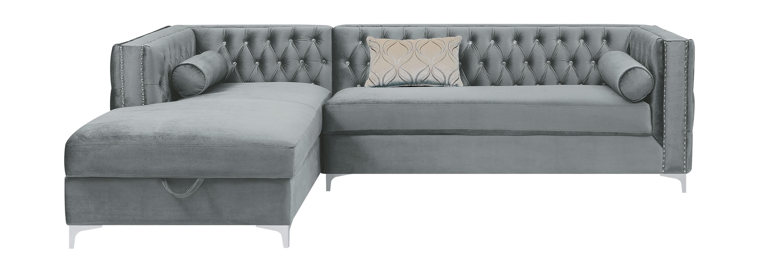 Bellaire Button-Tufted Velvet L-Shape Sectional