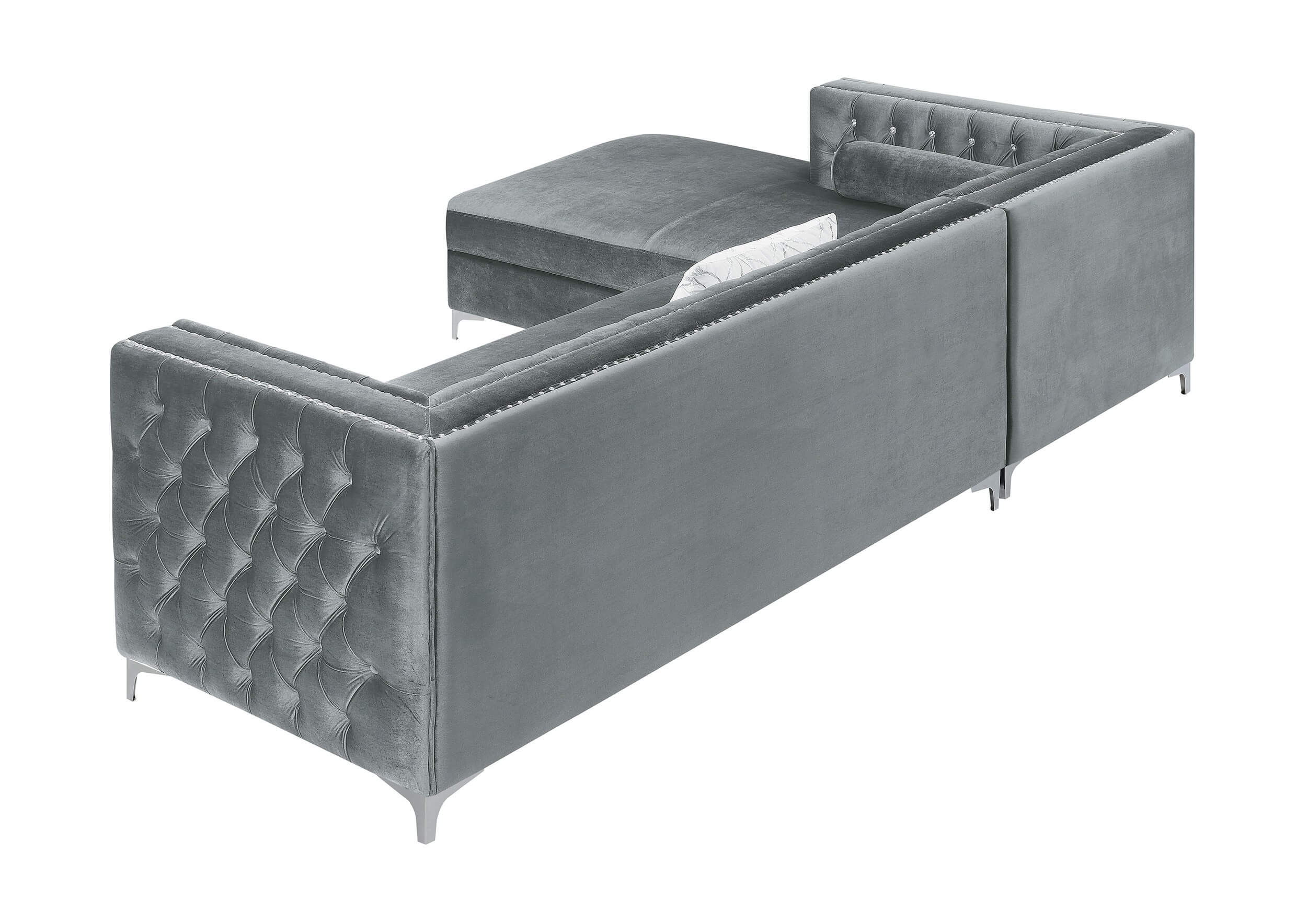 Bellaire Button-Tufted Velvet L-Shape Sectional