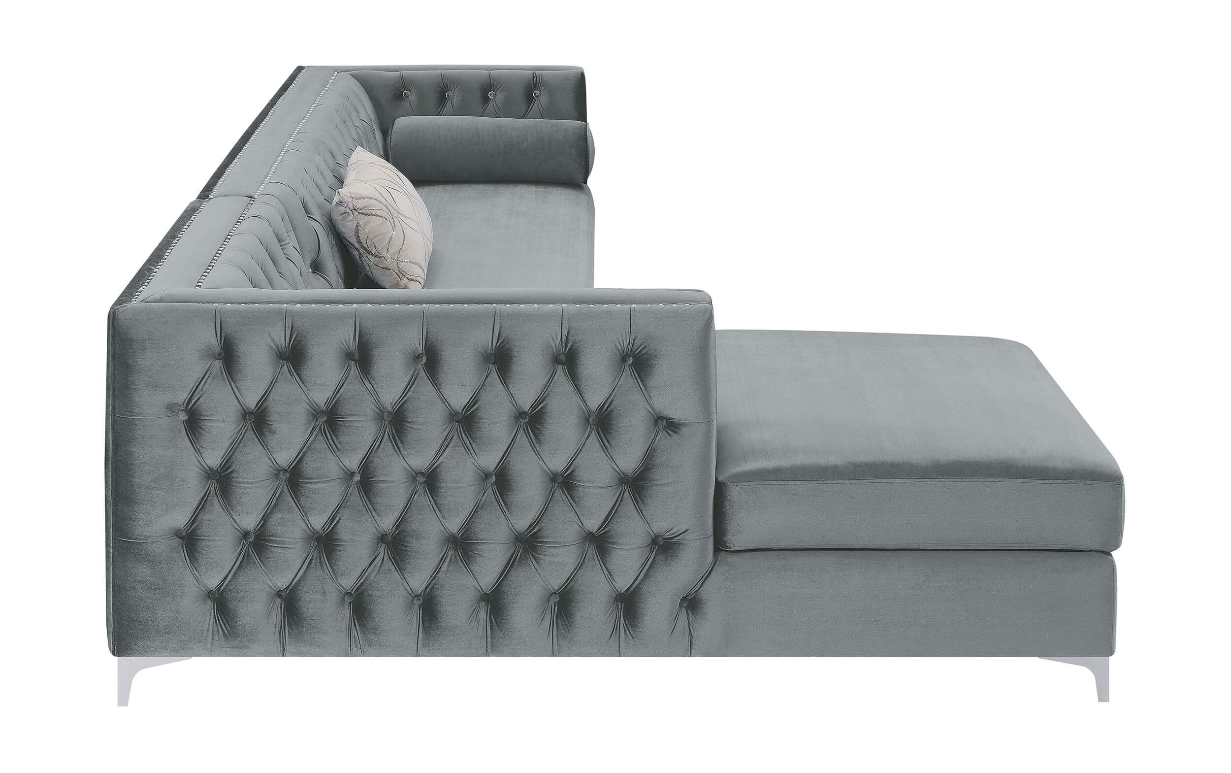 Bellaire Button-Tufted Velvet L-Shape Sectional