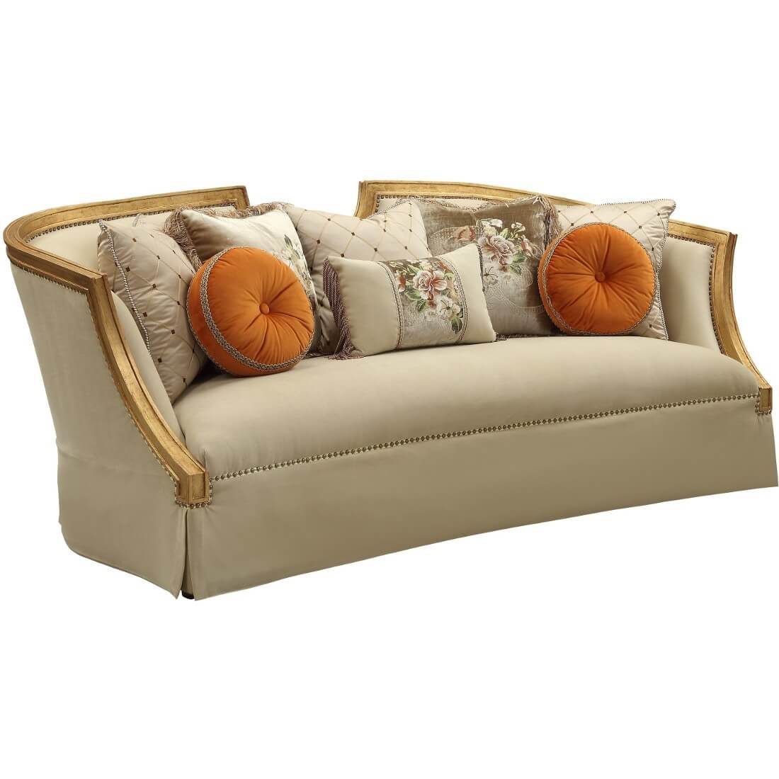 Fabric Antique Gold Upholstery Wood