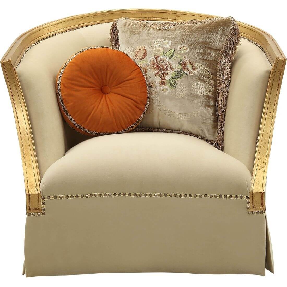 Daesha - Chair With 2 Pillows - Tan Flannel 