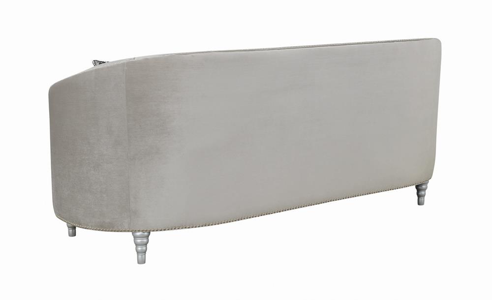 Avonlea Upholstered Sloped Arm Sofa Grey Velvet
