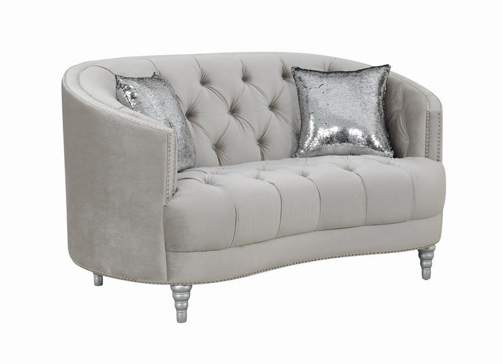 Avonlea Sloped Arm Tufted Fabric Loveseat