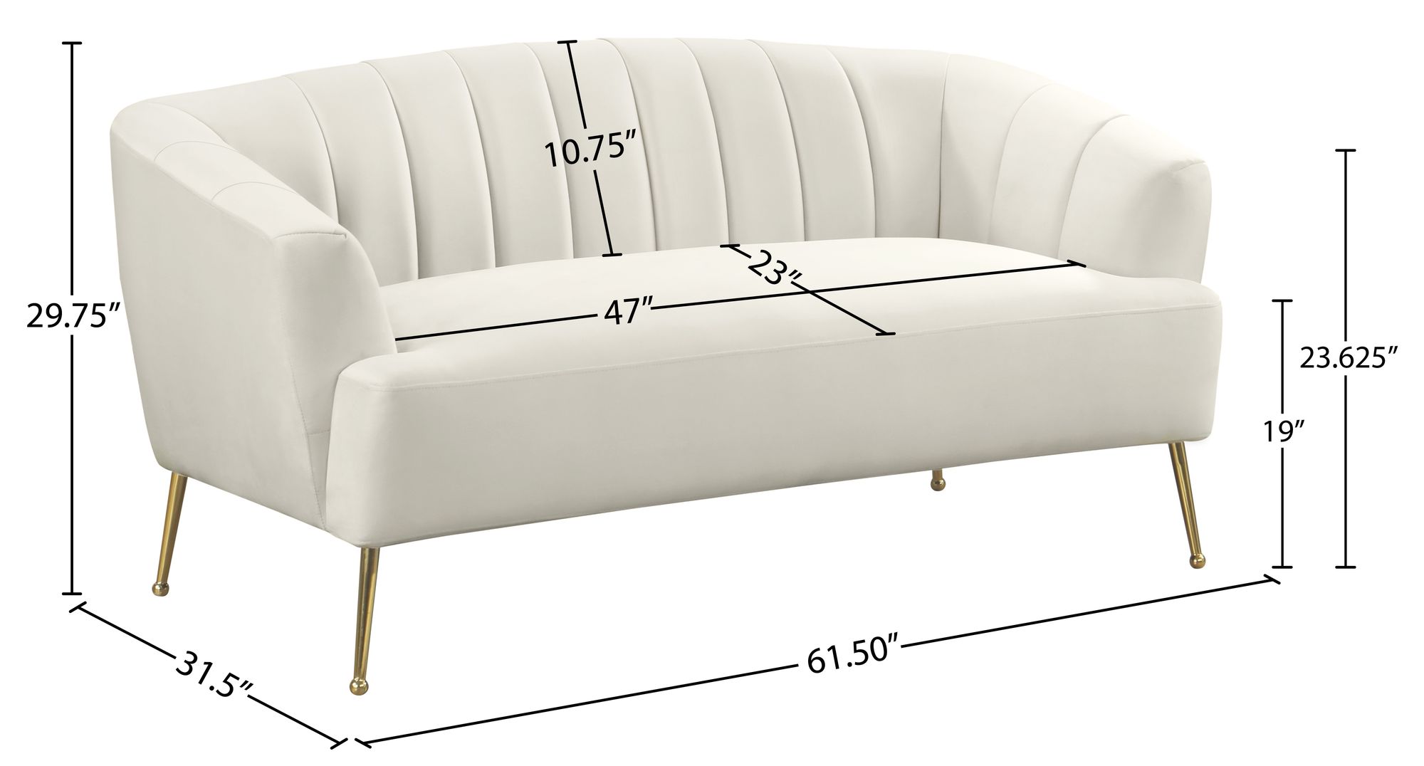 Tori Velvet Loveseat
