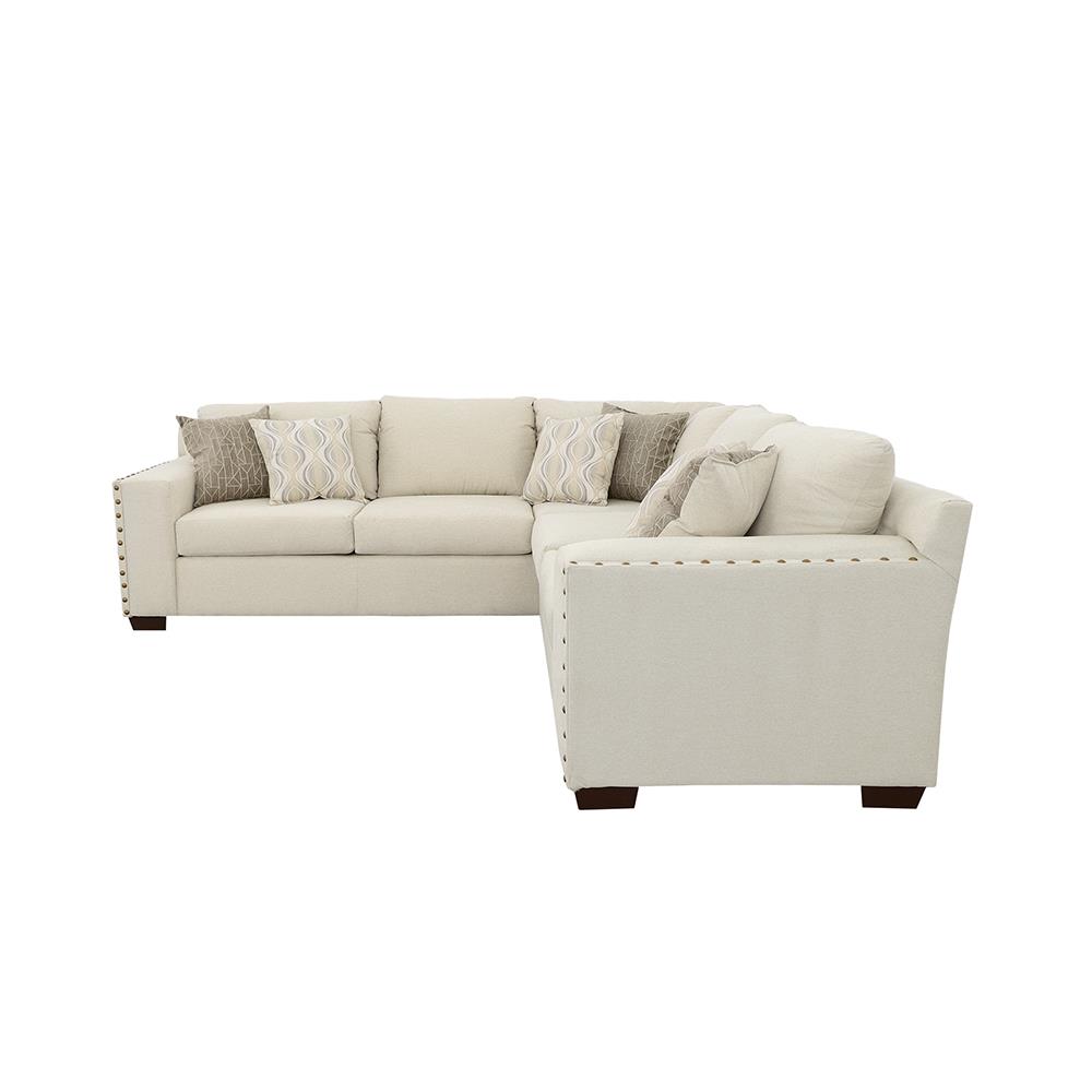 Aria Fabric L-Shape Sectional with Nailhead
