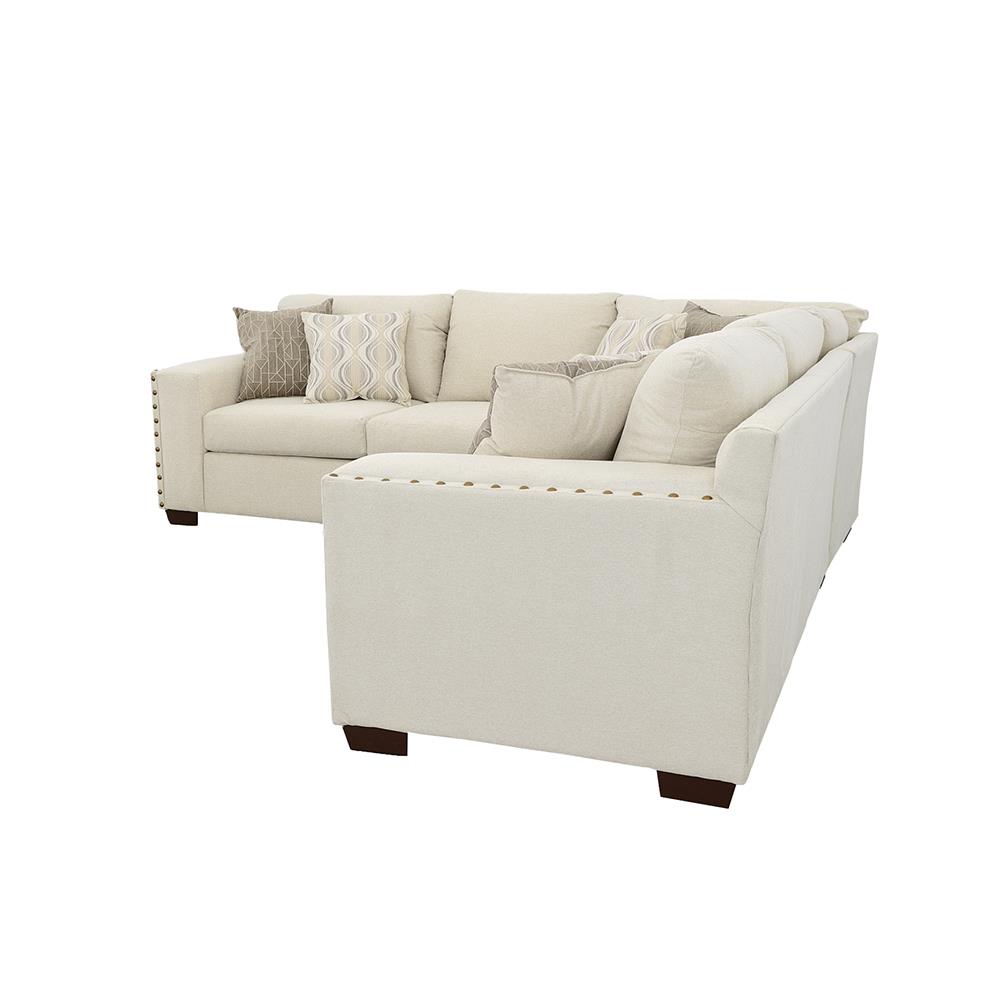 Aria Fabric L-Shape Sectional with Nailhead
