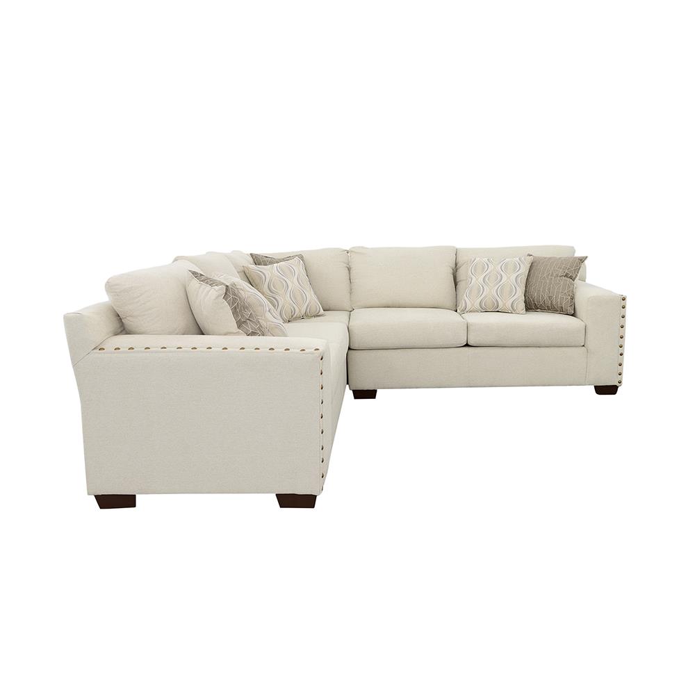 Aria Fabric L-Shape Sectional with Nailhead