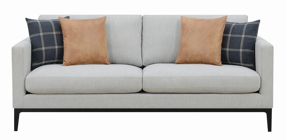 Apperson Upholstered Track Arm Loveseat Light Grey