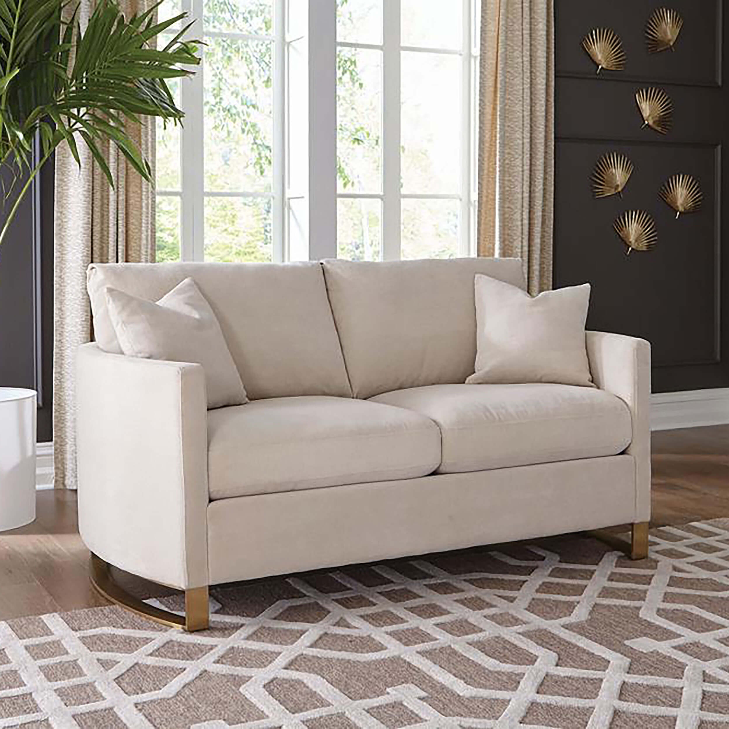 Coaster Home Furnishings - Corliss - Velvet Upholstered Stationary Sofa with Curved Track Arm