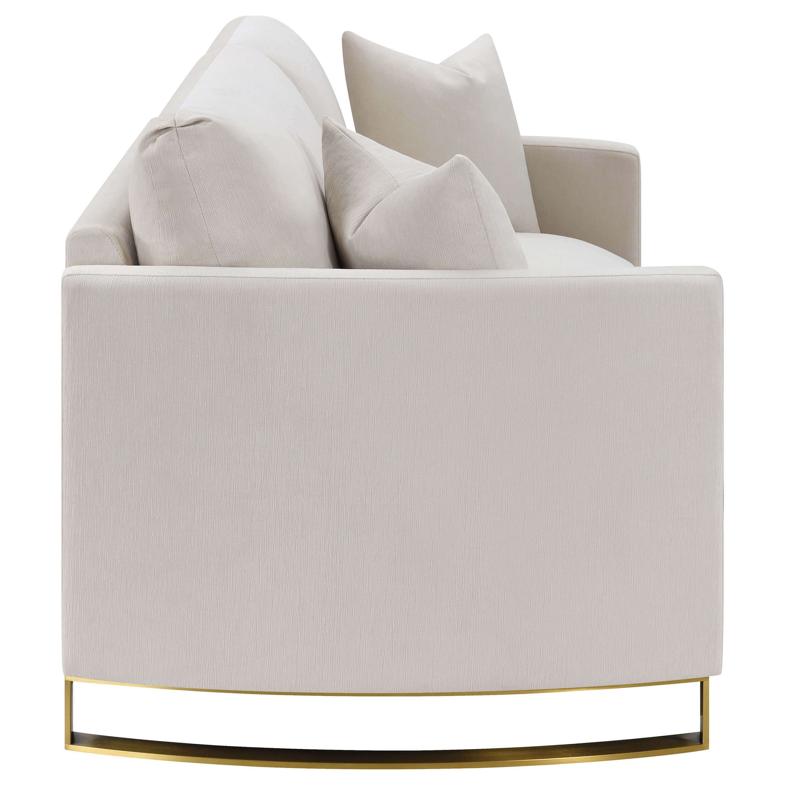 Corliss Upholstered Curved Track Arm Sofa Beige