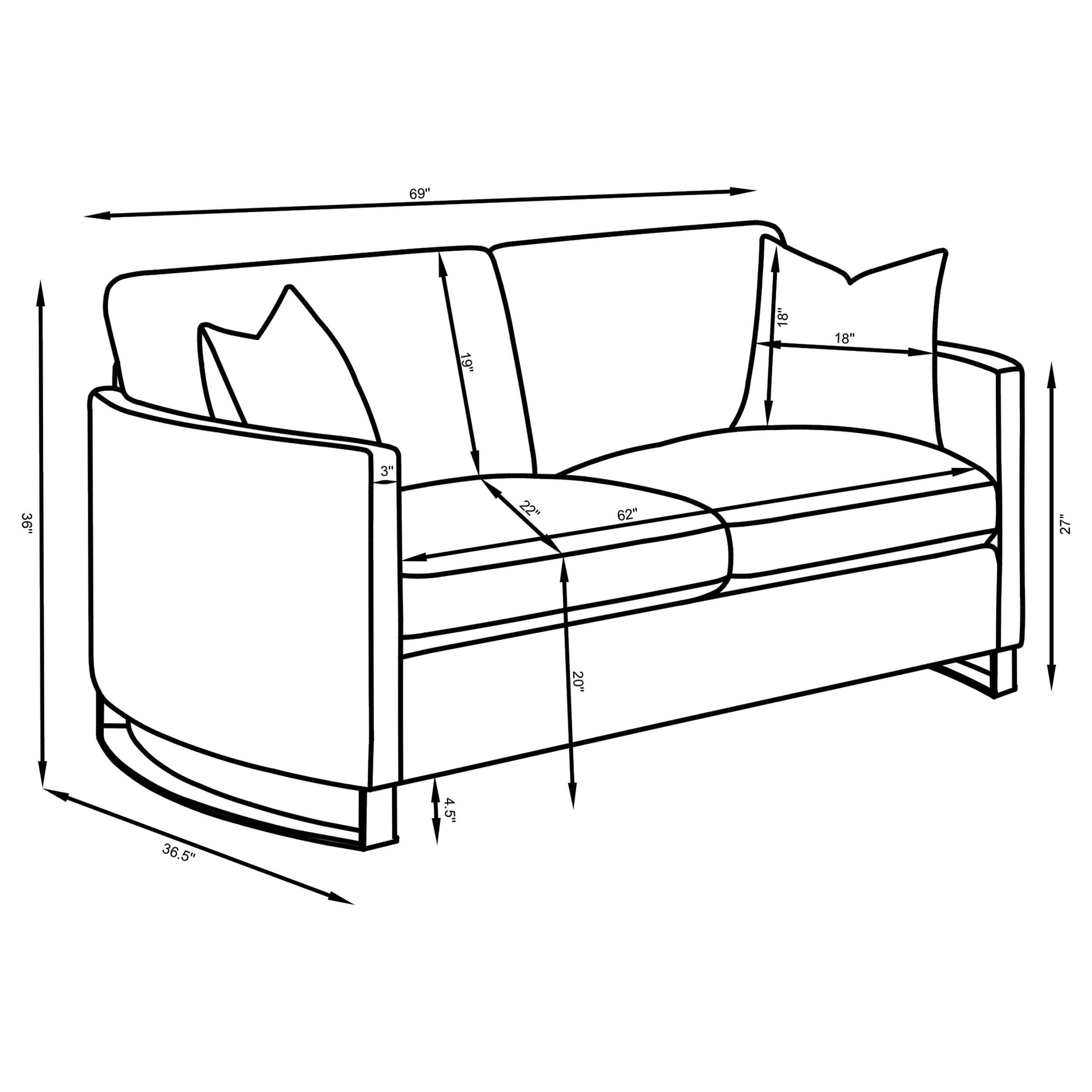 Corliss 3-piece Velvet Upholstered Sofa