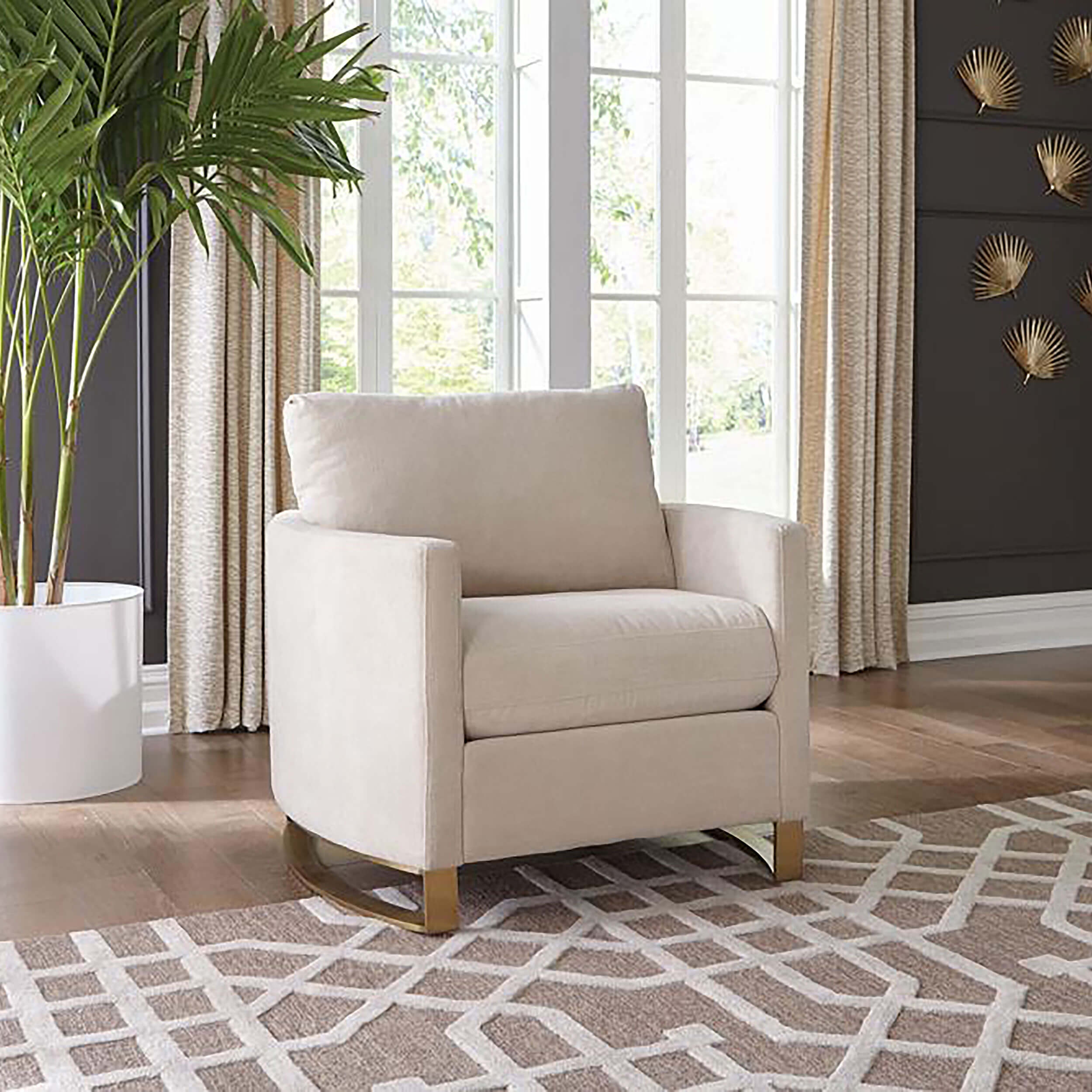 Corliss Chenille Arched Arms Chair
