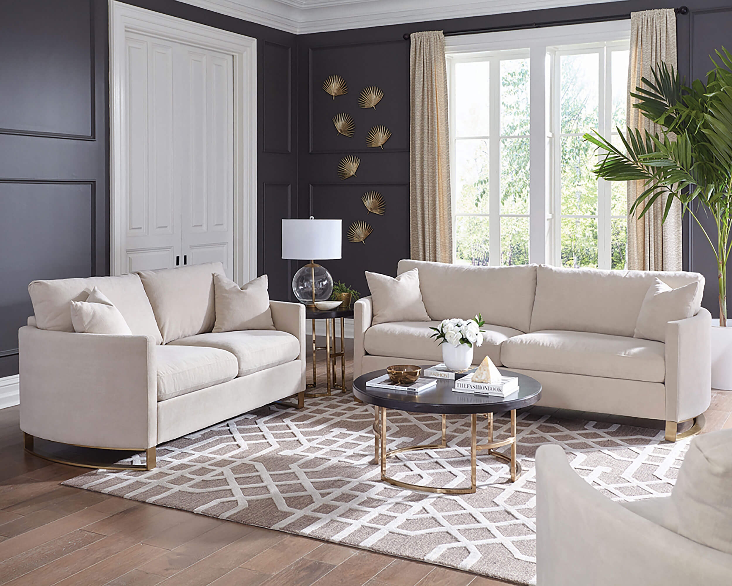 Corliss Chenille Arched Arms Chair