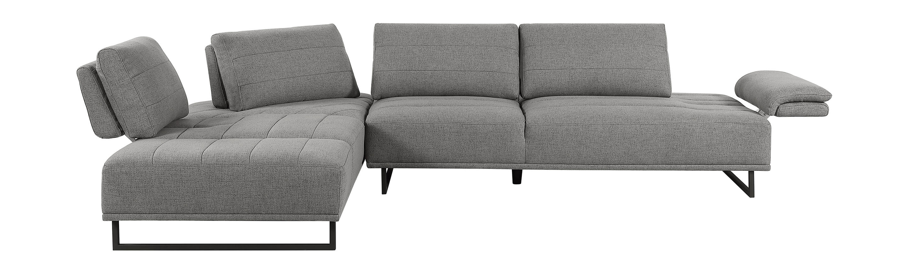 Coaster Furniture Arden 2pc Adjustable Back Sectional in Gray