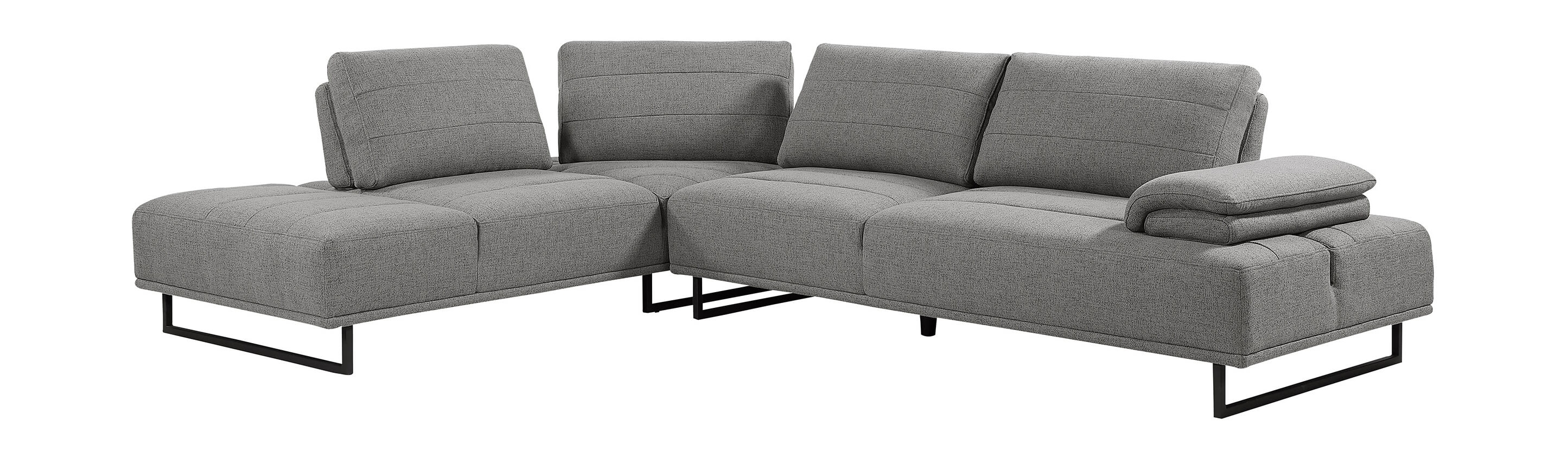 Coaster Arden Fabric/Metal 2pc Adj Back L-Shape Sectional, Taupe