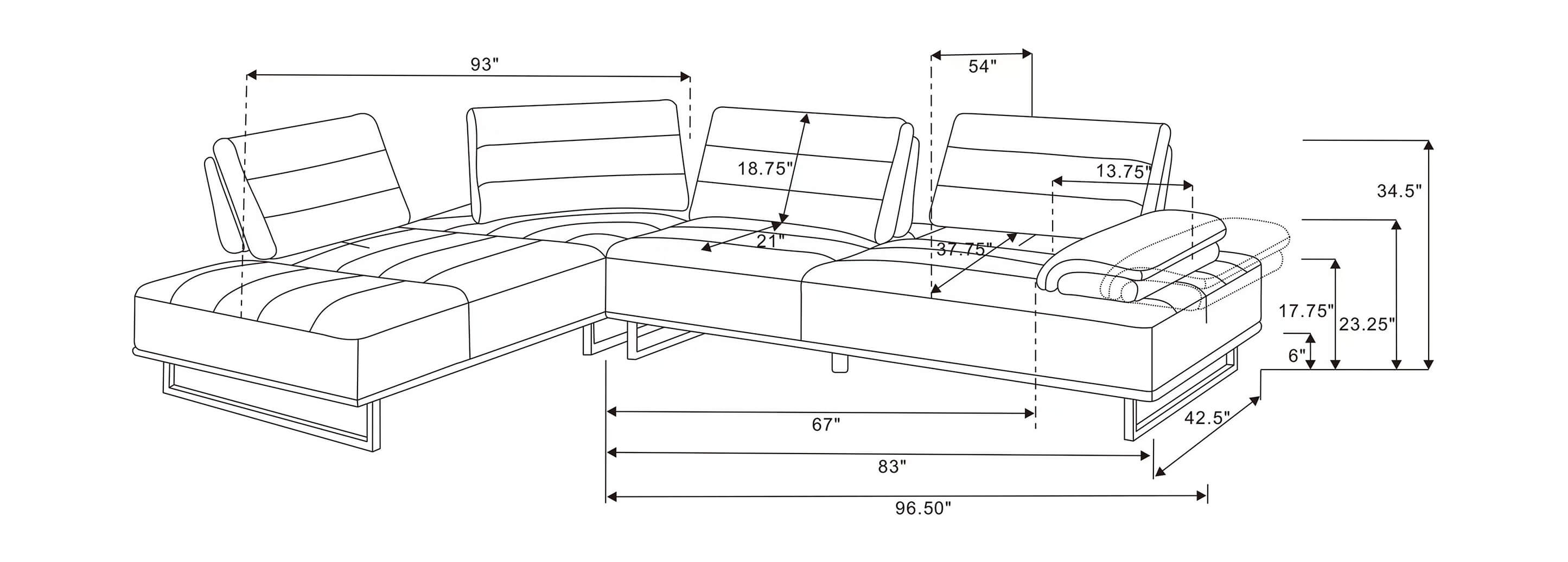 Arden L-Shaped 4-Seater Fabric Sectional Sofa in Taupe