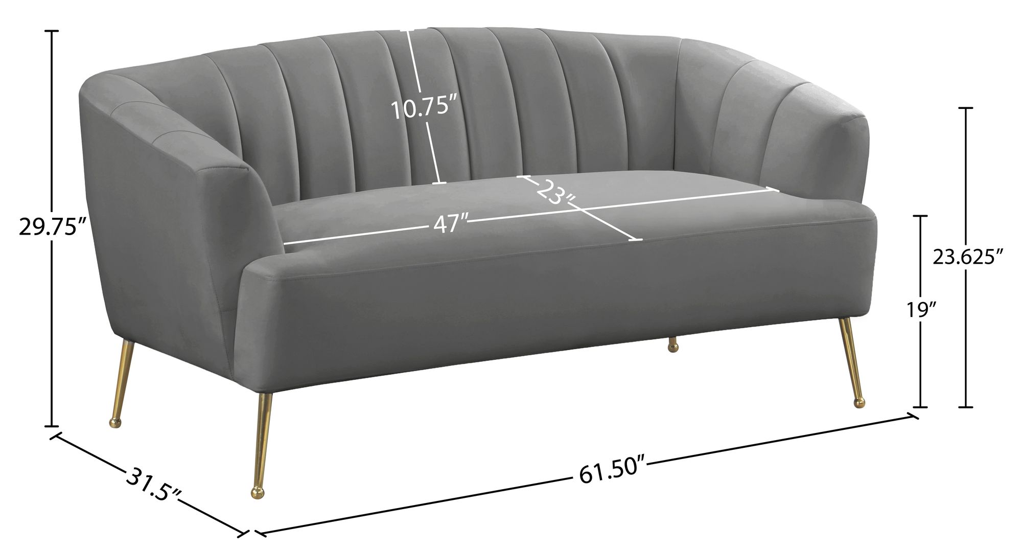 Tori Velvet Loveseat