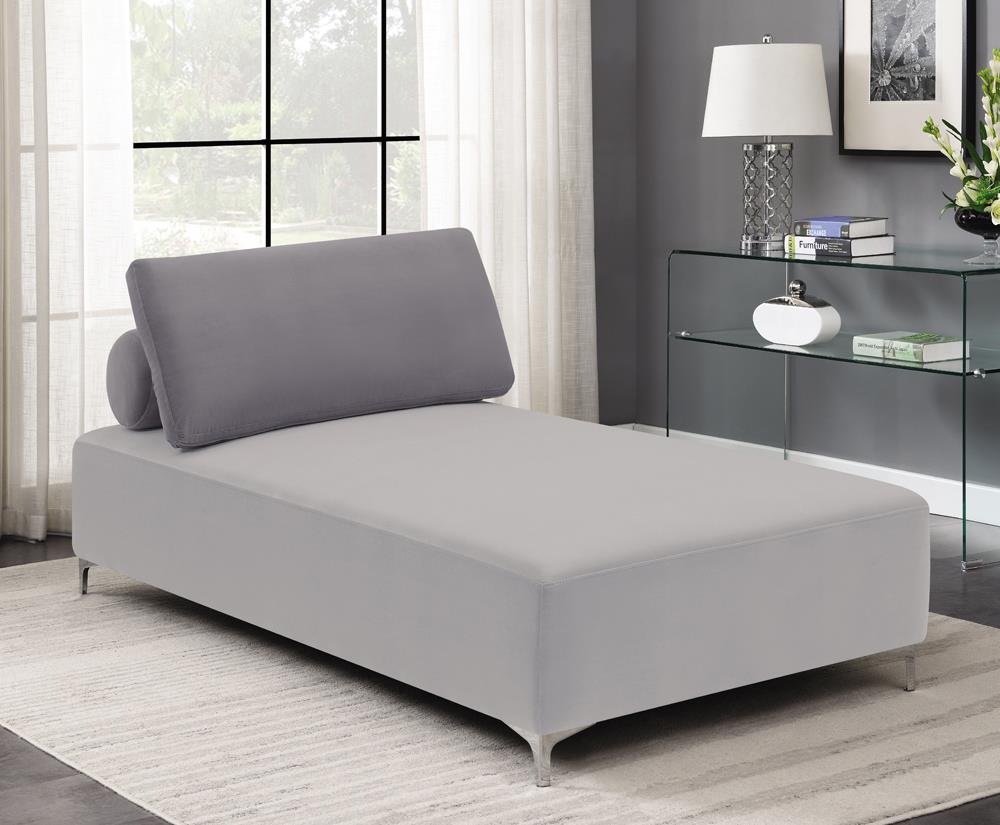 Giovanni Velvet Accent Chaise with Removable Pillow